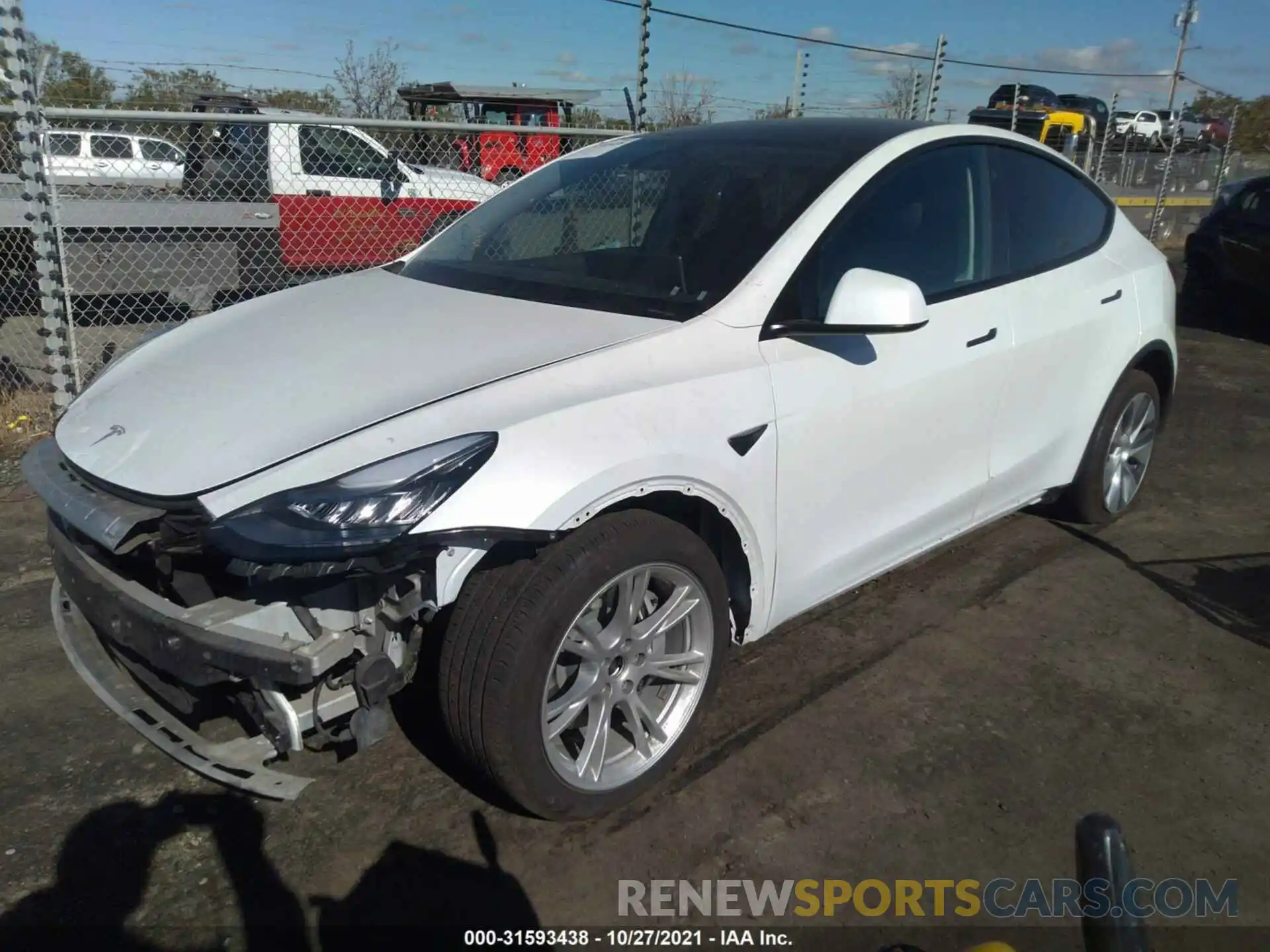 2 Фотография поврежденного автомобиля 5YJYGDEEXMF066153 TESLA MODEL Y 2021