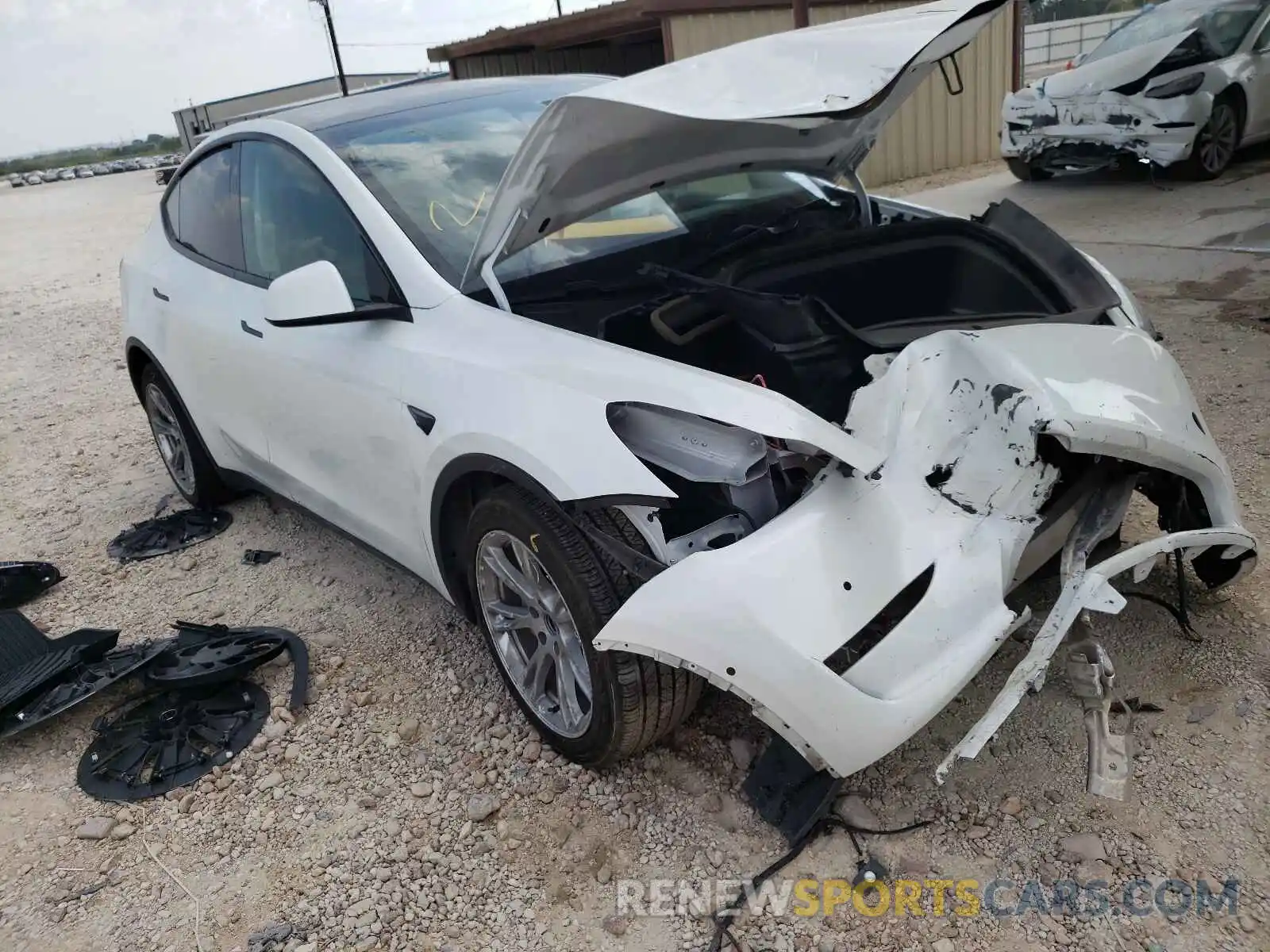 1 Photograph of a damaged car 5YJYGDEEXMF066458 TESLA MODEL Y 2021