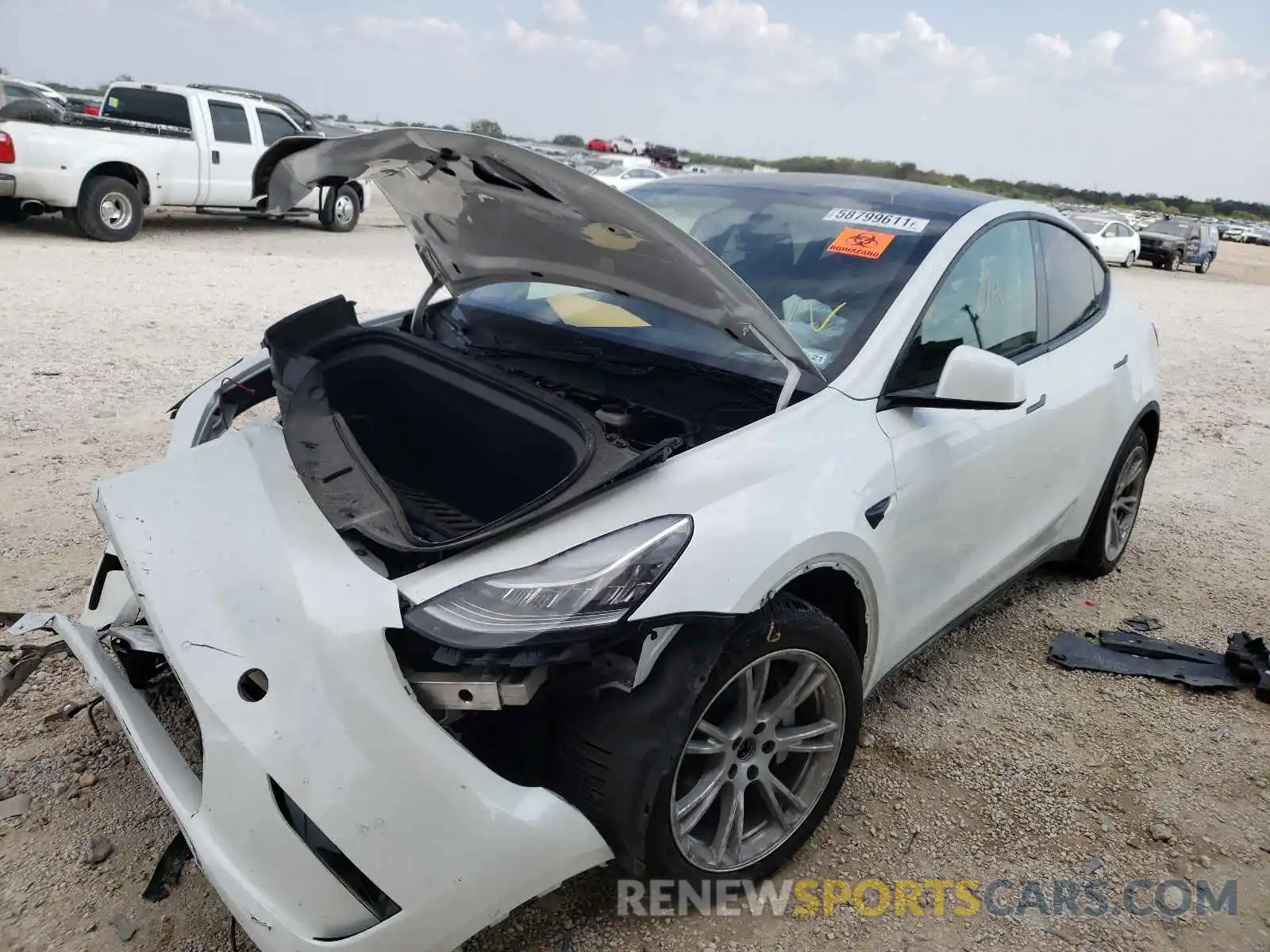 2 Photograph of a damaged car 5YJYGDEEXMF066458 TESLA MODEL Y 2021