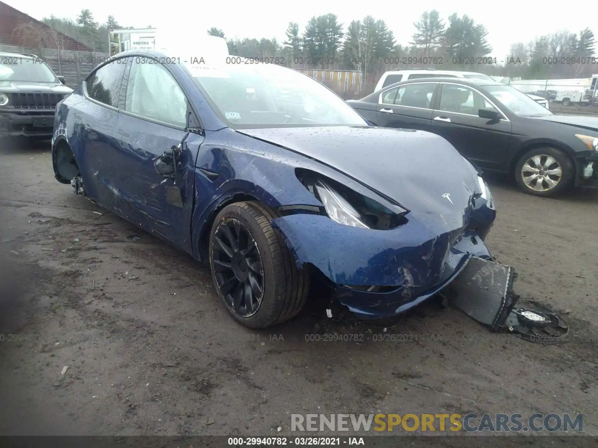 1 Photograph of a damaged car 5YJYGDEEXMF073801 TESLA MODEL Y 2021