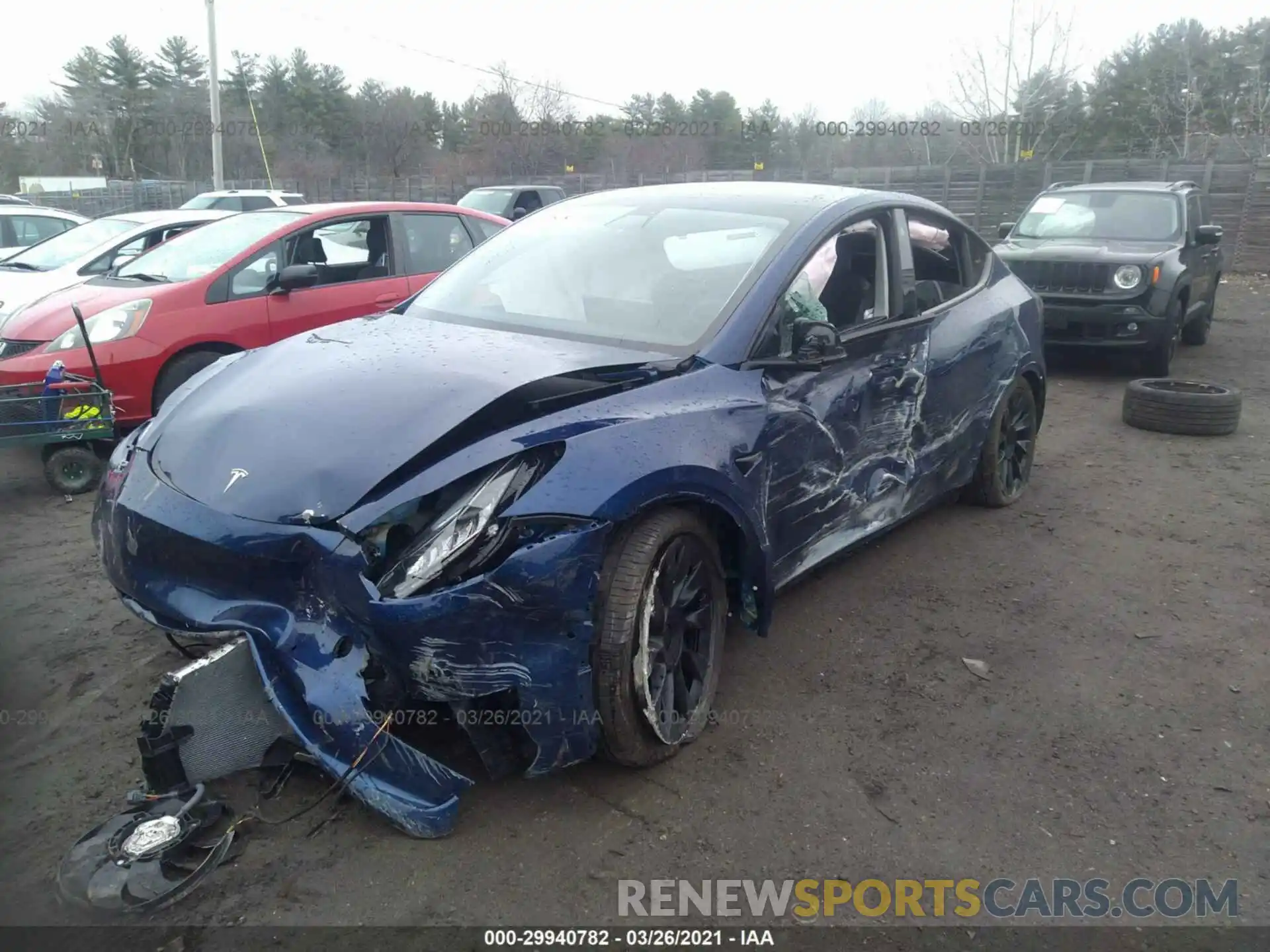 2 Photograph of a damaged car 5YJYGDEEXMF073801 TESLA MODEL Y 2021