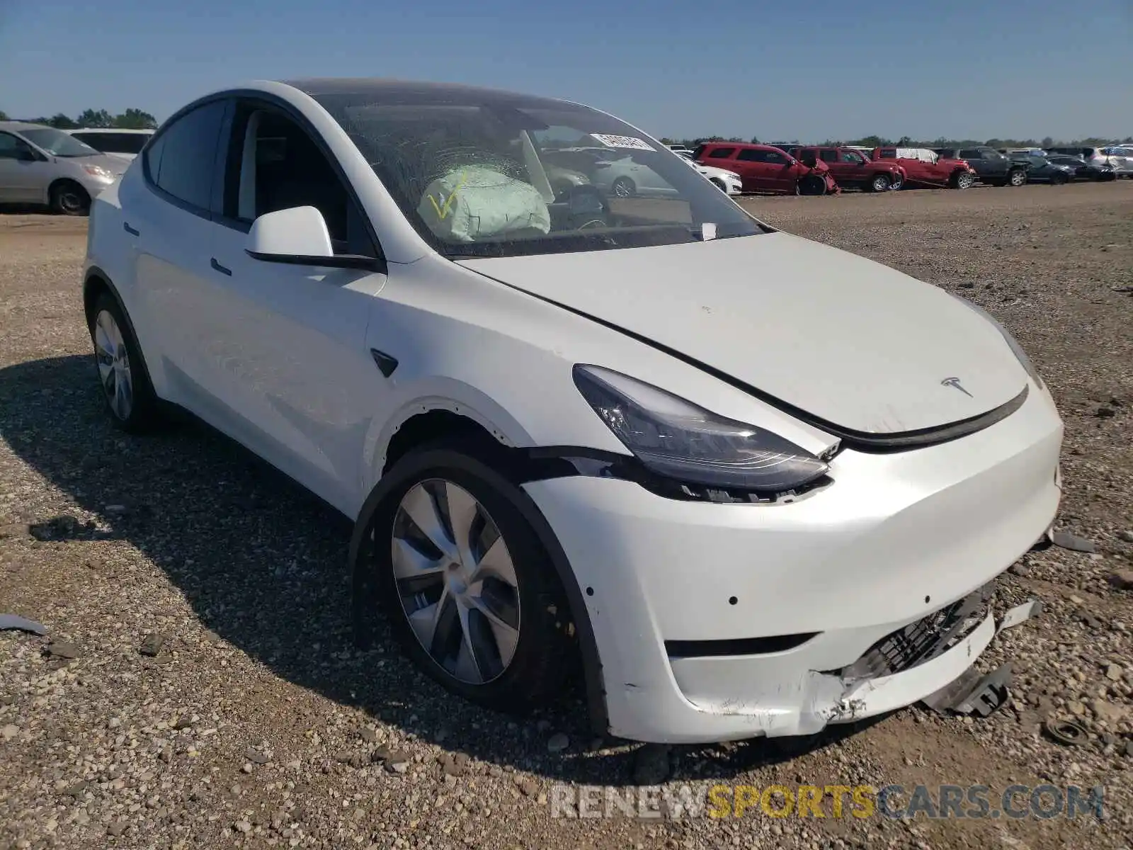 1 Photograph of a damaged car 5YJYGDEEXMF075340 TESLA MODEL Y 2021