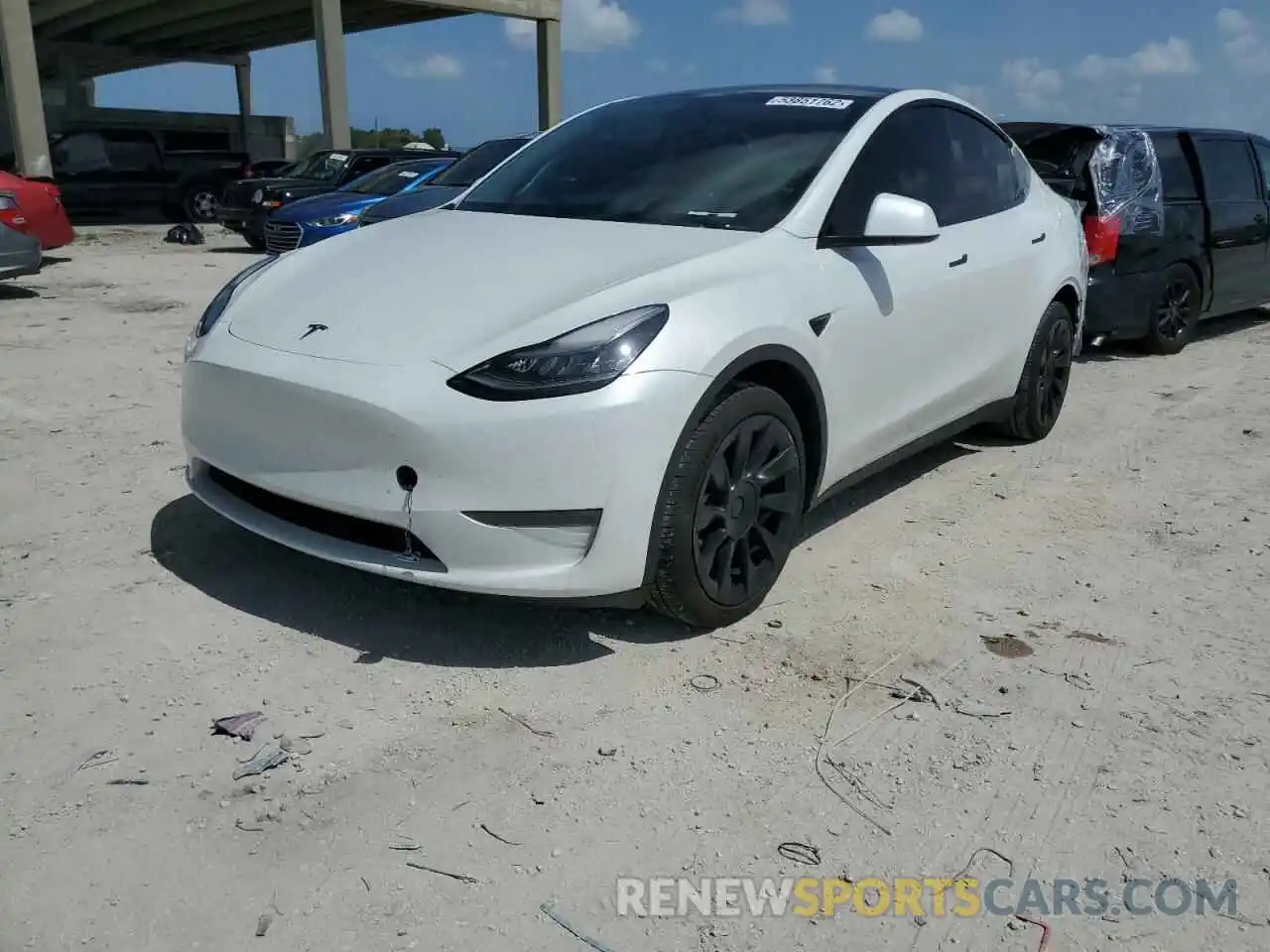 2 Photograph of a damaged car 5YJYGDEEXMF086967 TESLA MODEL Y 2021