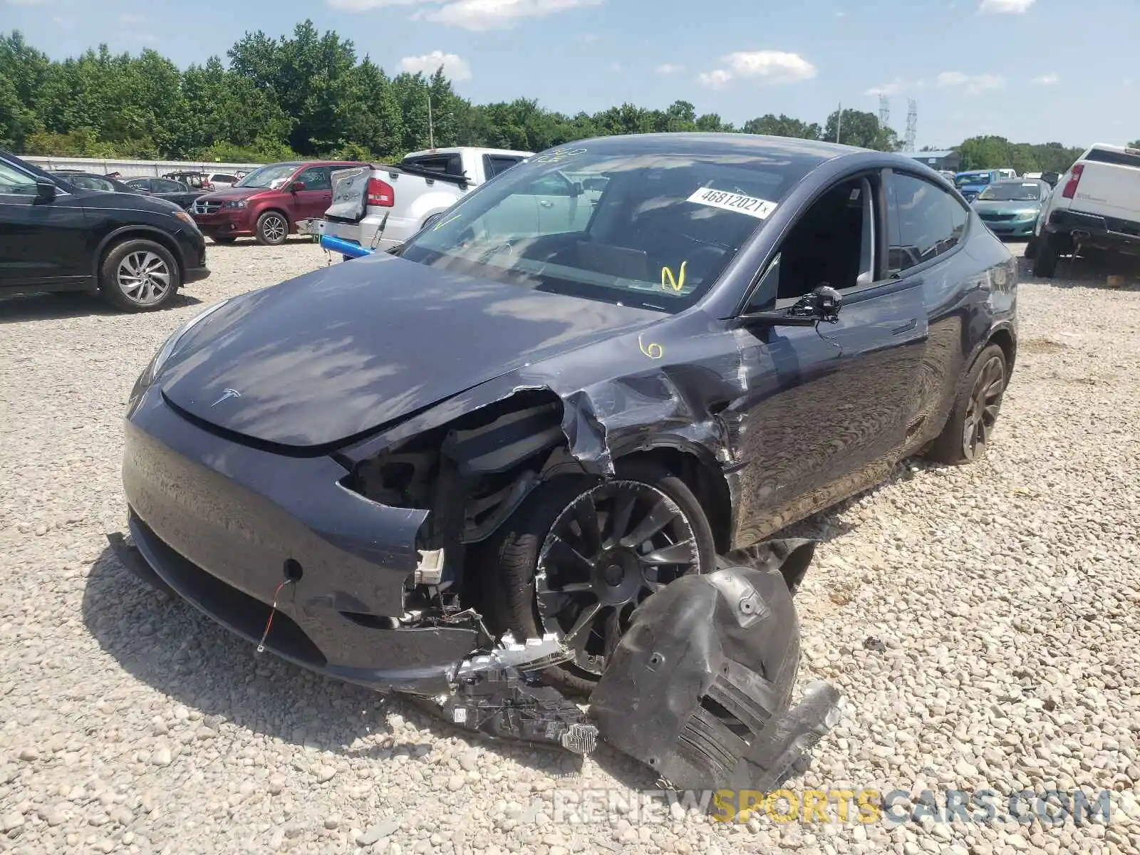 2 Photograph of a damaged car 5YJYGDEEXMF091120 TESLA MODEL Y 2021