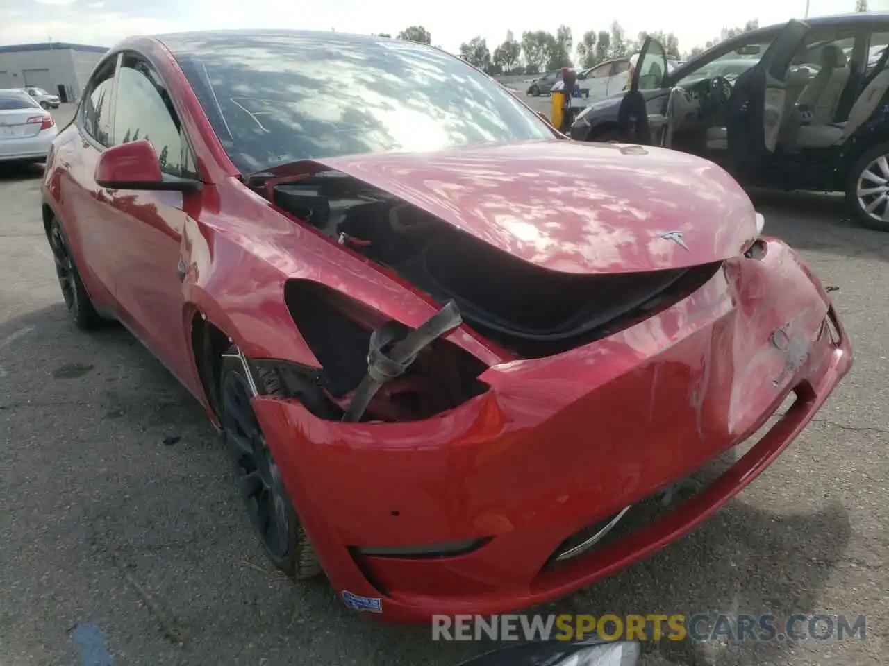 1 Photograph of a damaged car 5YJYGDEEXMF095541 TESLA MODEL Y 2021