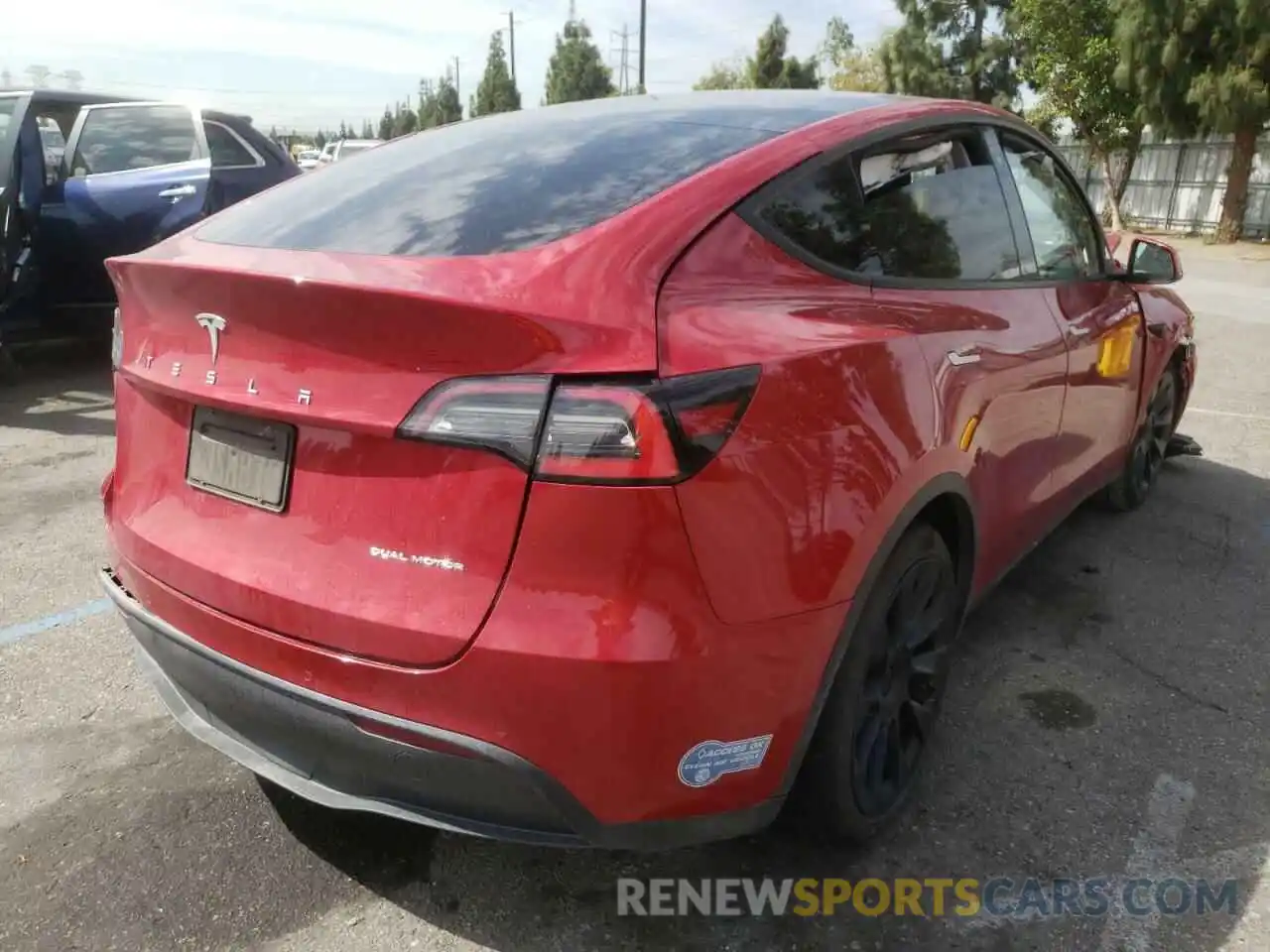 4 Фотография поврежденного автомобиля 5YJYGDEEXMF095541 TESLA MODEL Y 2021