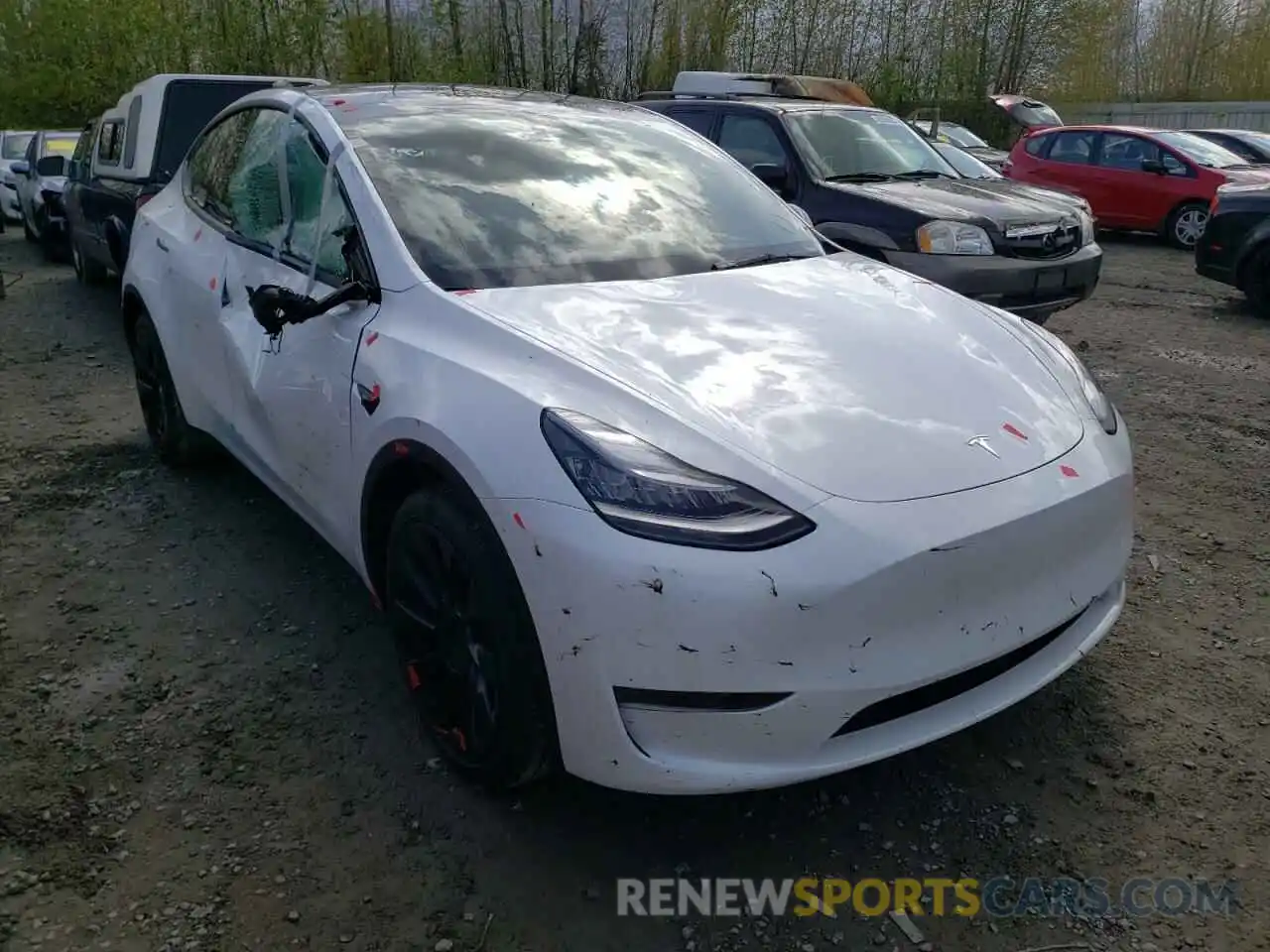 1 Photograph of a damaged car 5YJYGDEEXMF095572 TESLA MODEL Y 2021