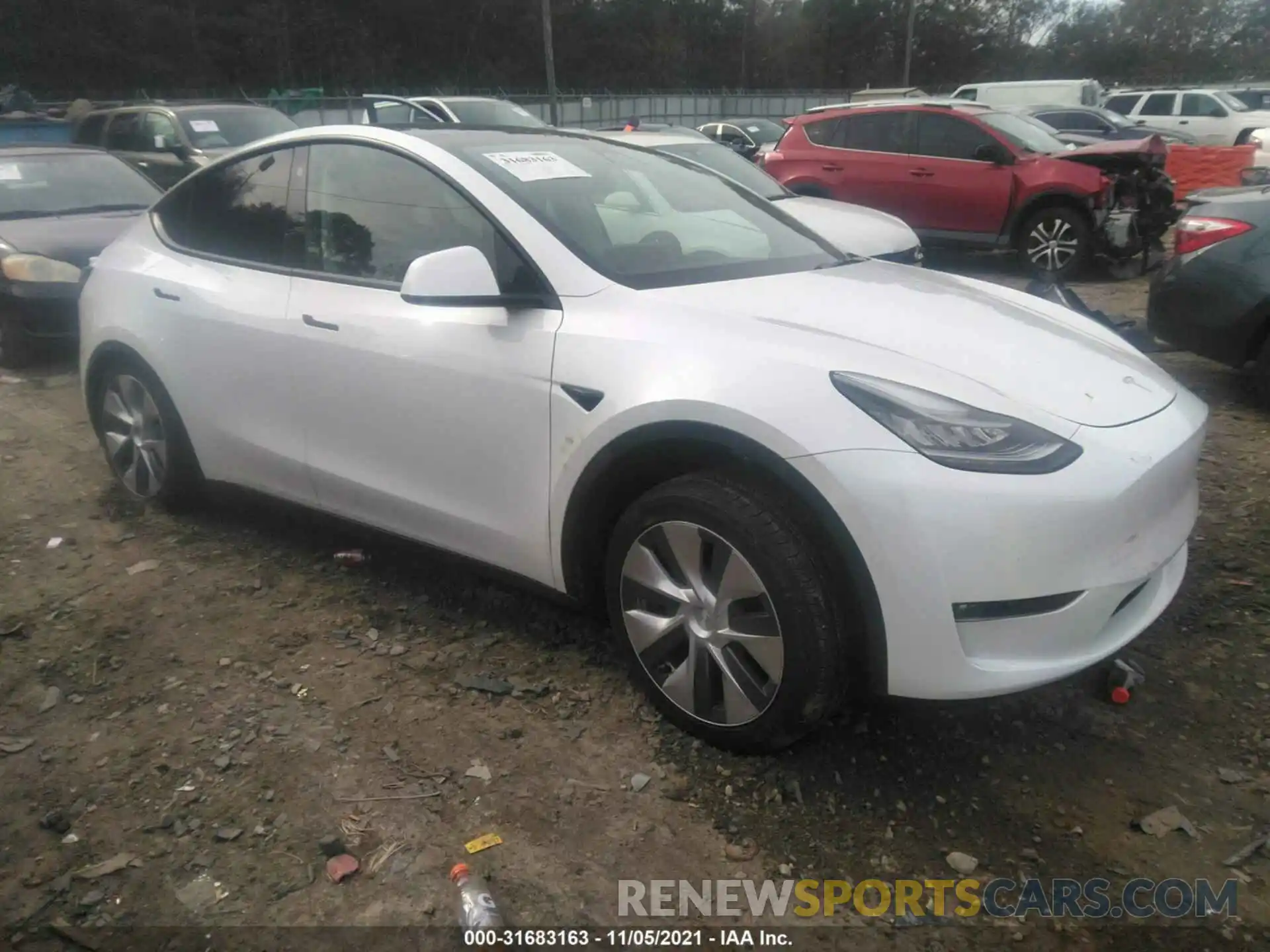 1 Photograph of a damaged car 5YJYGDEEXMF114203 TESLA MODEL Y 2021