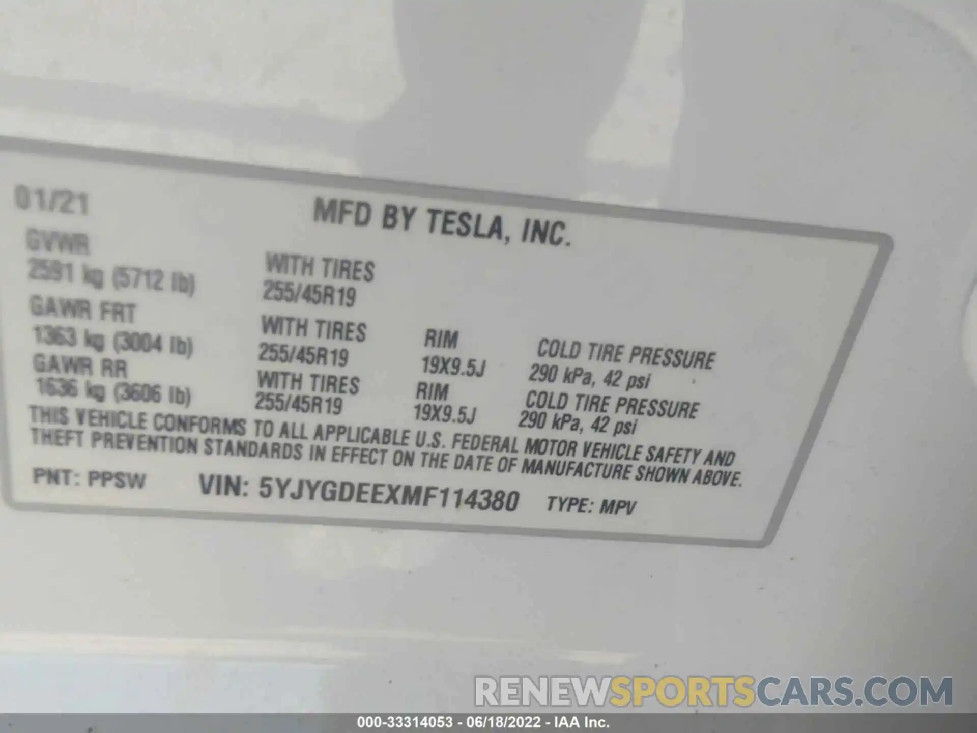 9 Photograph of a damaged car 5YJYGDEEXMF114380 TESLA MODEL Y 2021