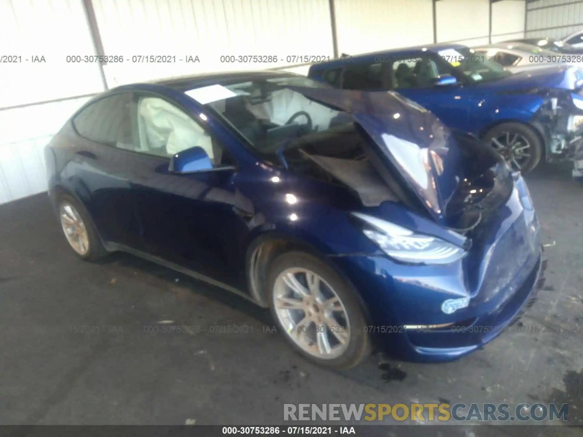 1 Photograph of a damaged car 5YJYGDEEXMF117618 TESLA MODEL Y 2021