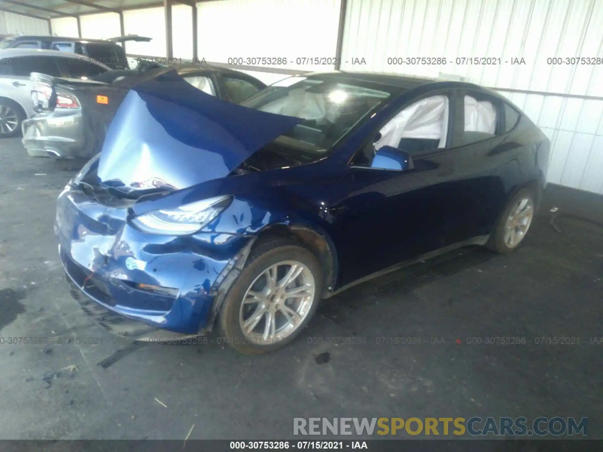 2 Photograph of a damaged car 5YJYGDEEXMF117618 TESLA MODEL Y 2021