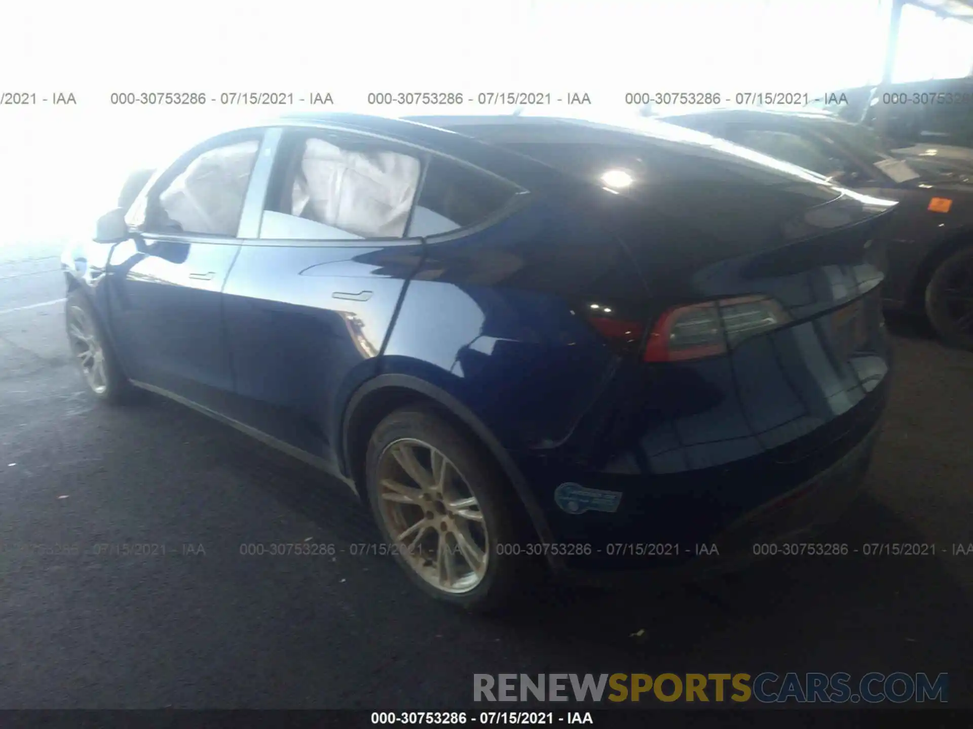 3 Фотография поврежденного автомобиля 5YJYGDEEXMF117618 TESLA MODEL Y 2021