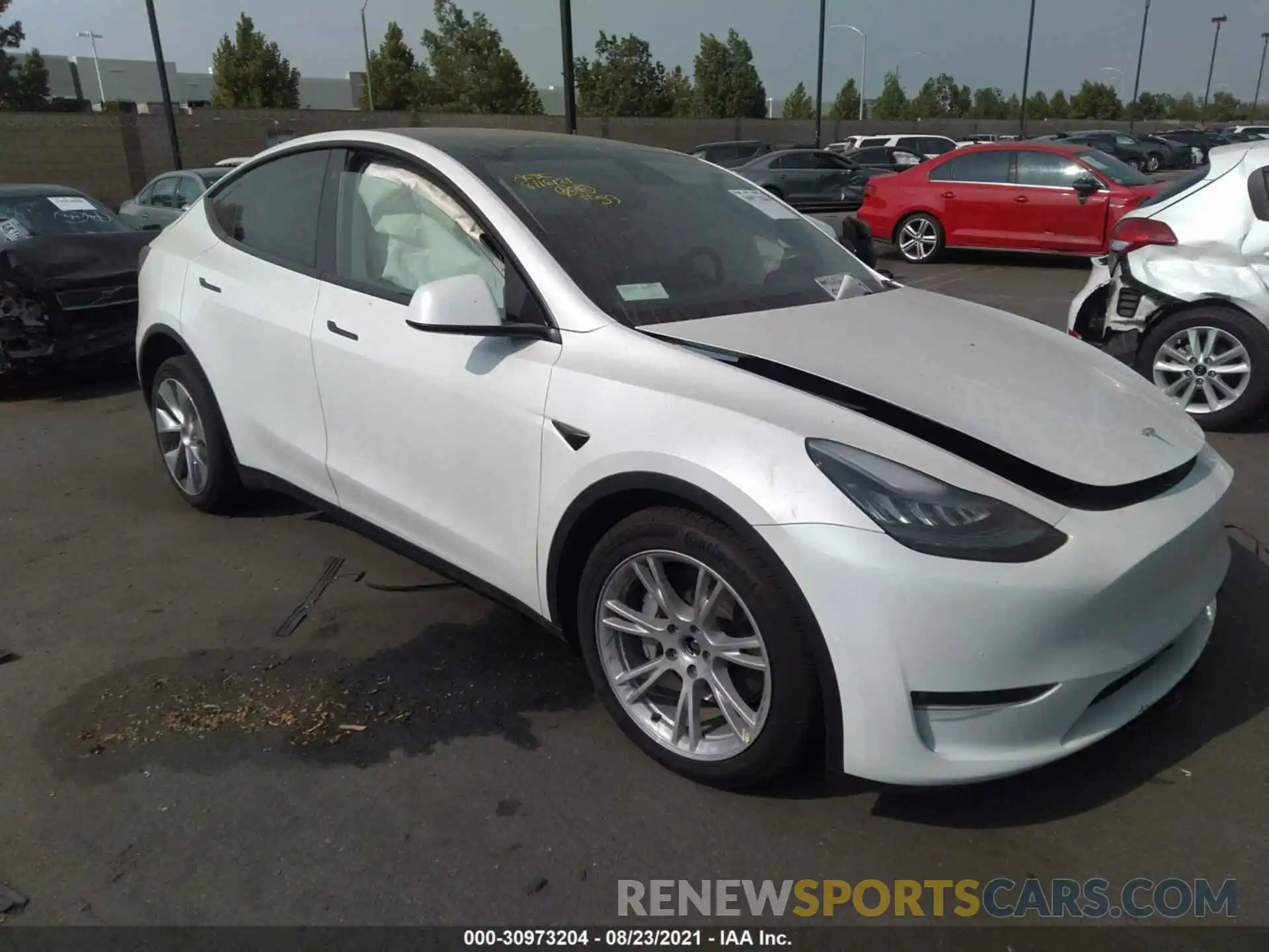 1 Photograph of a damaged car 5YJYGDEEXMF145354 TESLA MODEL Y 2021