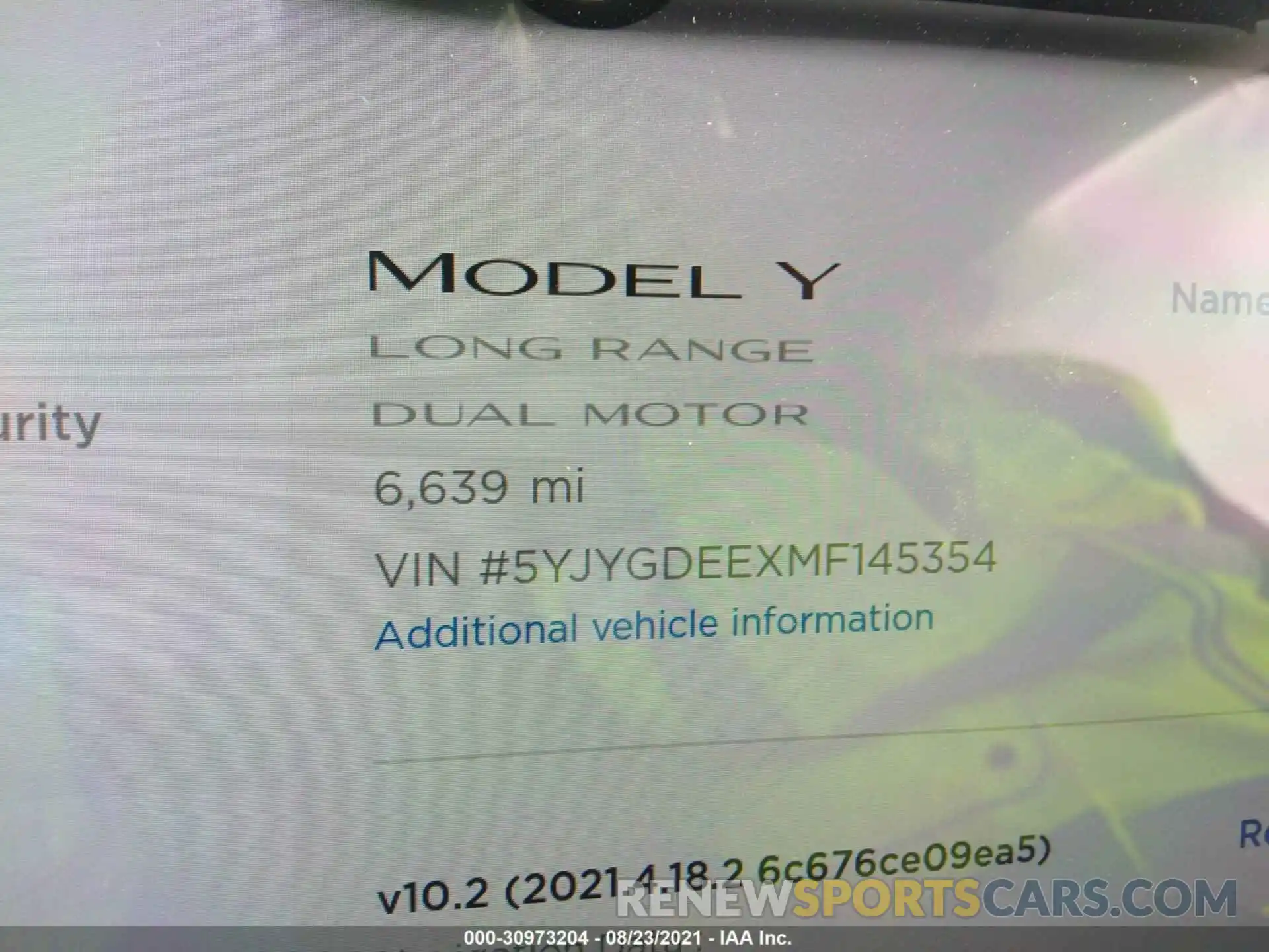 7 Photograph of a damaged car 5YJYGDEEXMF145354 TESLA MODEL Y 2021