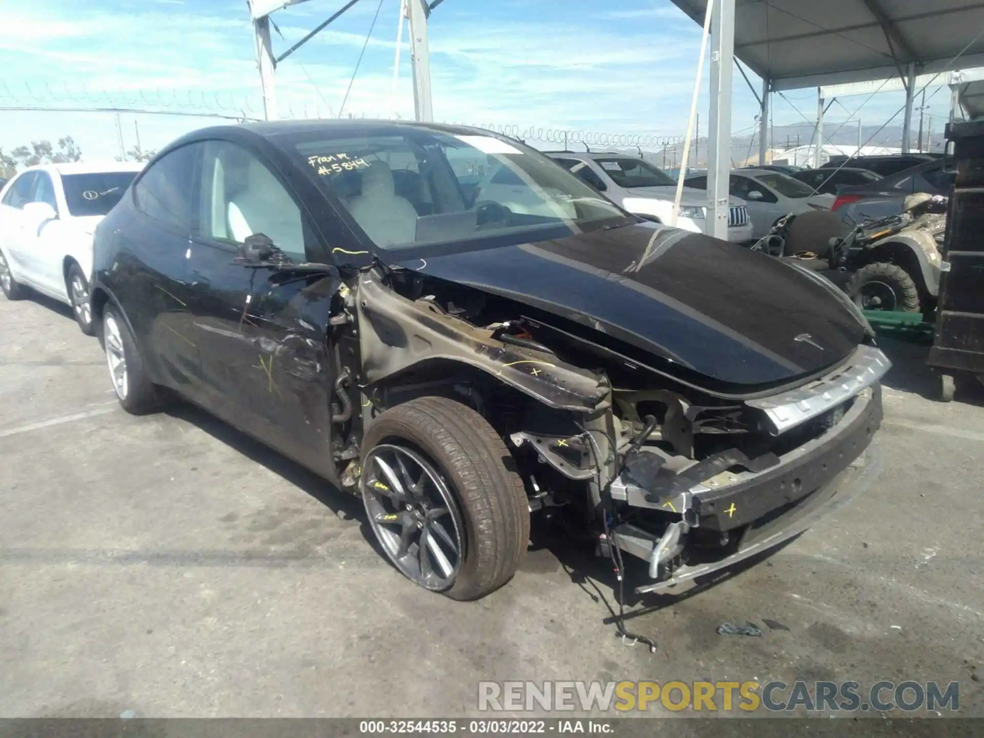 1 Photograph of a damaged car 5YJYGDEEXMF152515 TESLA MODEL Y 2021