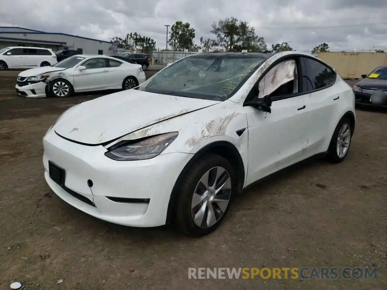 2 Фотография поврежденного автомобиля 5YJYGDEEXMF161568 TESLA MODEL Y 2021