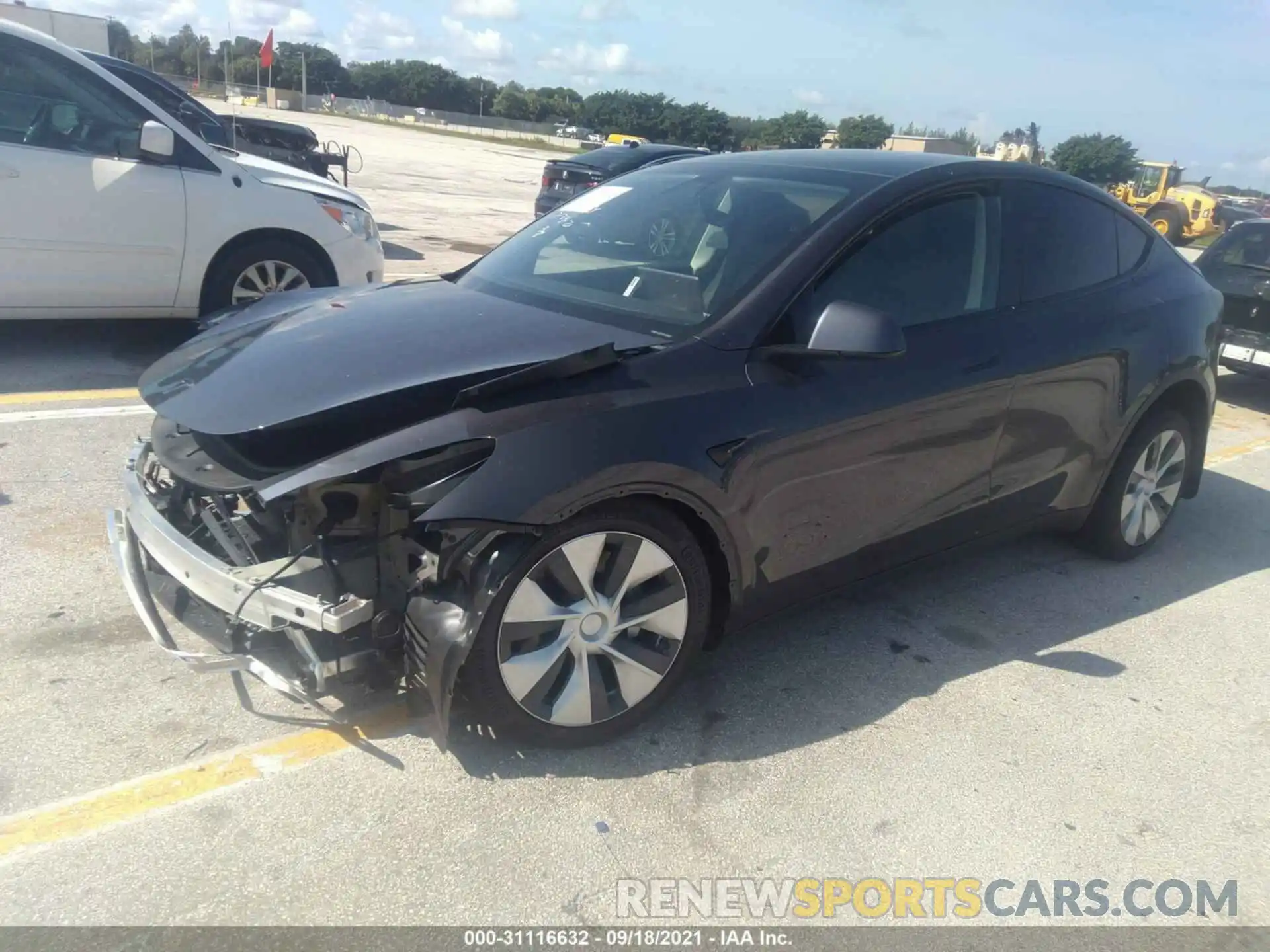 2 Photograph of a damaged car 5YJYGDEEXMF176894 TESLA MODEL Y 2021