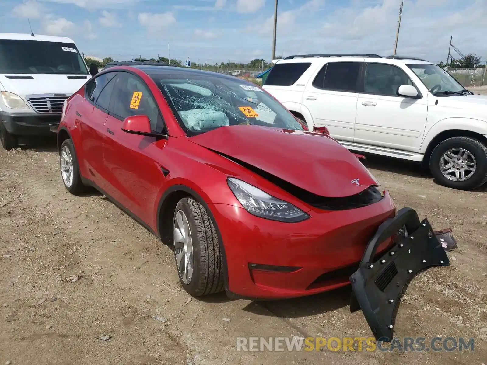 1 Фотография поврежденного автомобиля 5YJYGDEEXMF177348 TESLA MODEL Y 2021