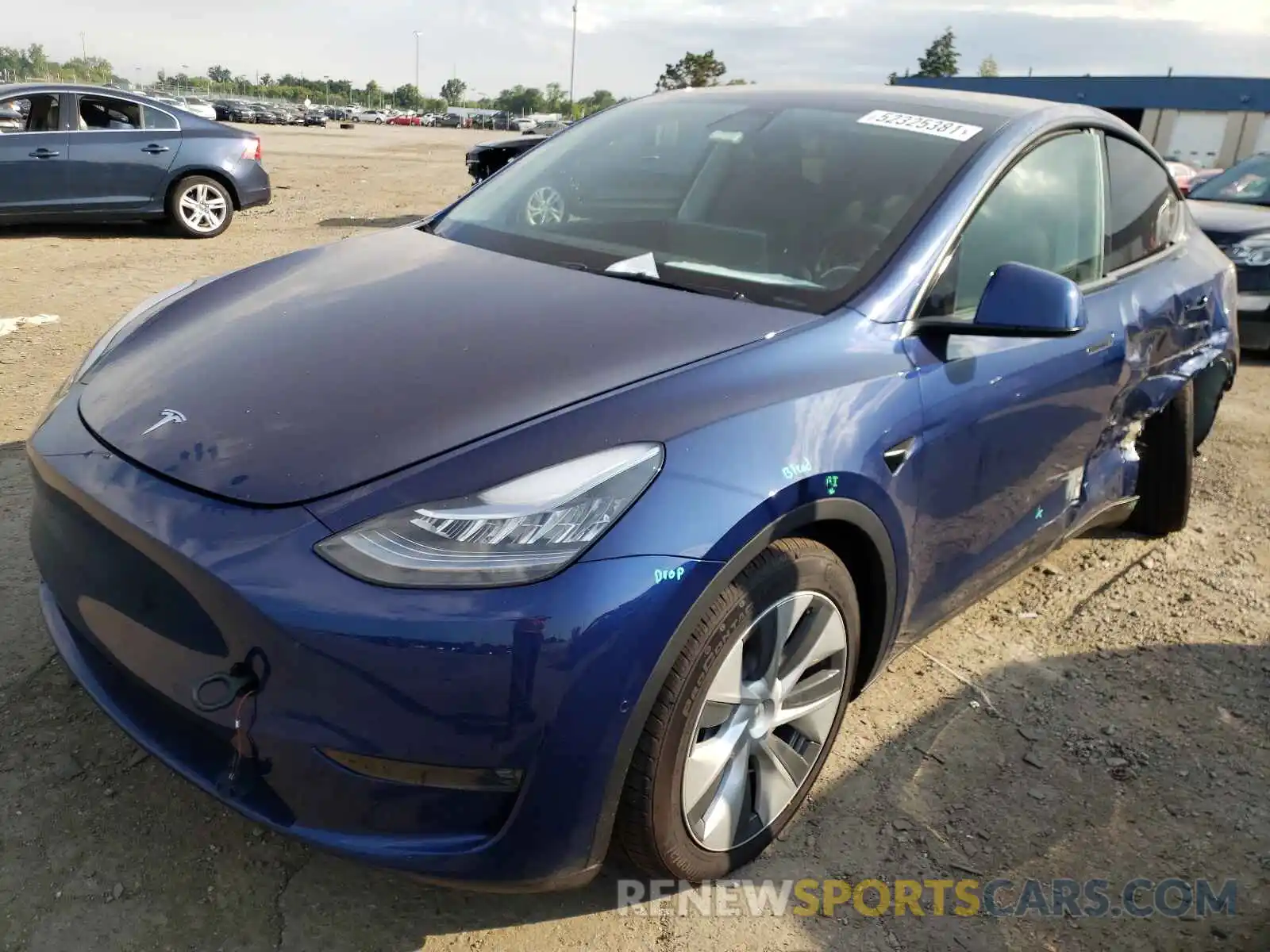 2 Фотография поврежденного автомобиля 5YJYGDEEXMF188530 TESLA MODEL Y 2021