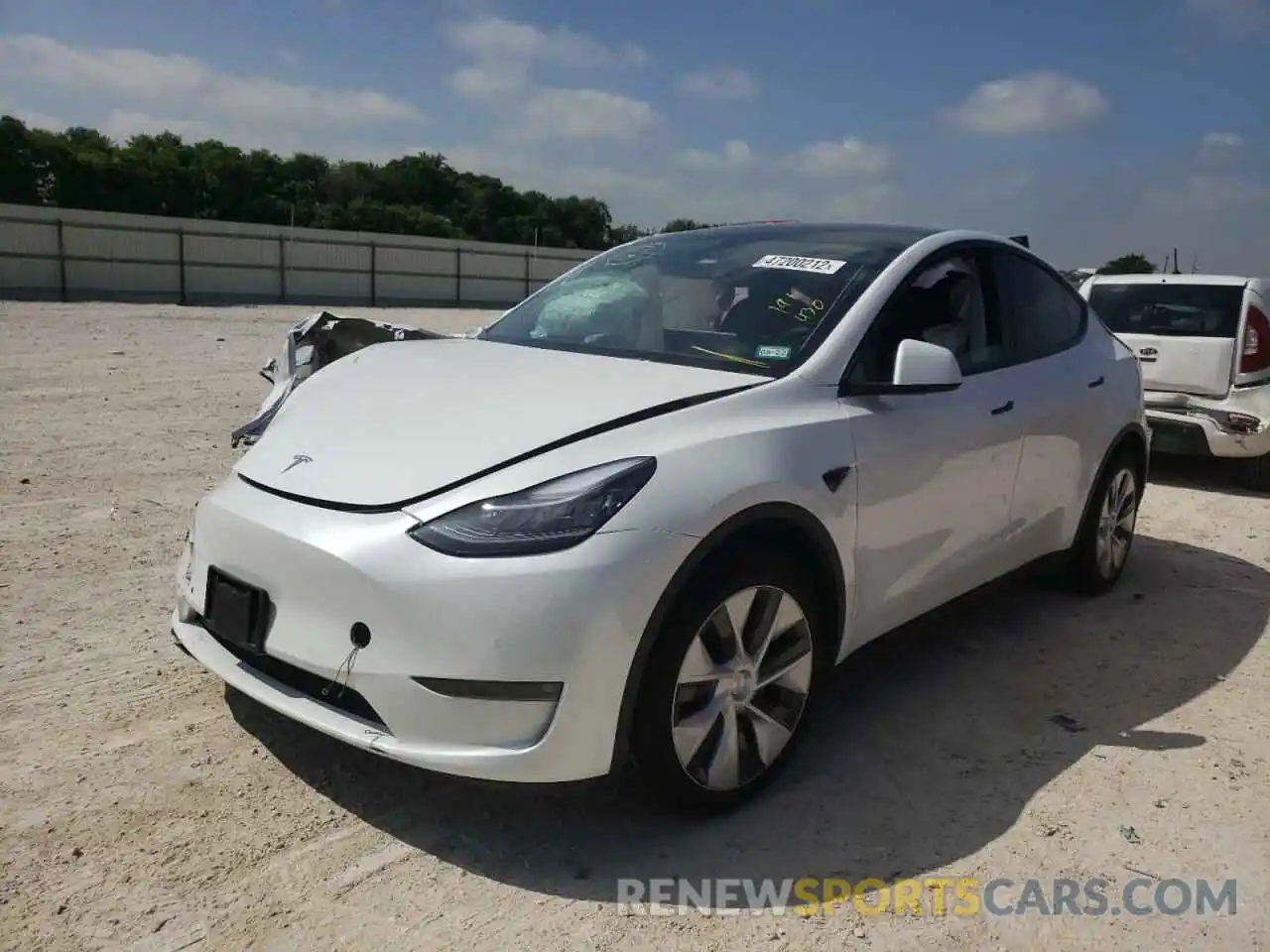 2 Photograph of a damaged car 5YJYGDEEXMF191430 TESLA MODEL Y 2021