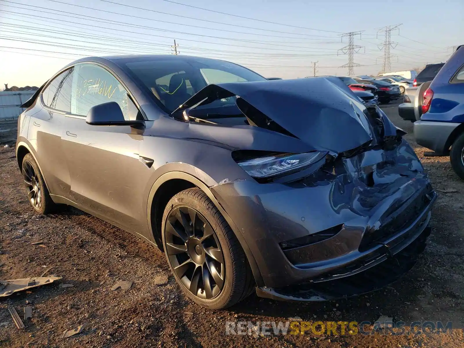 1 Photograph of a damaged car 5YJYGDEEXMF192044 TESLA MODEL Y 2021