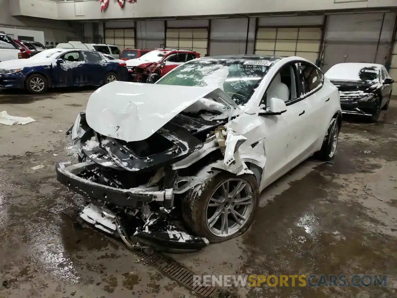 2 Photograph of a damaged car 5YJYGDEEXMF202717 TESLA MODEL Y 2021