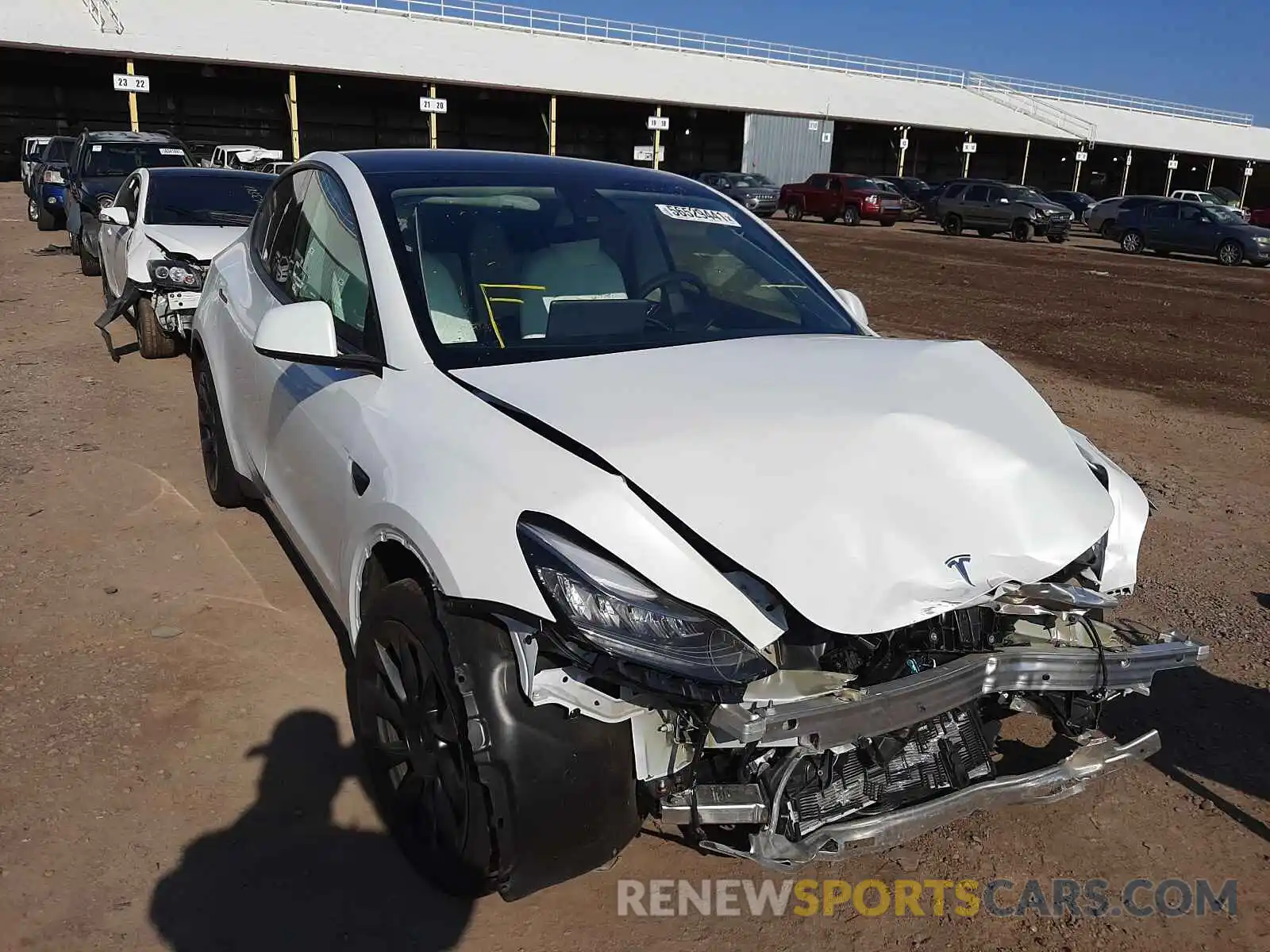 1 Photograph of a damaged car 5YJYGDEEXMF202832 TESLA MODEL Y 2021