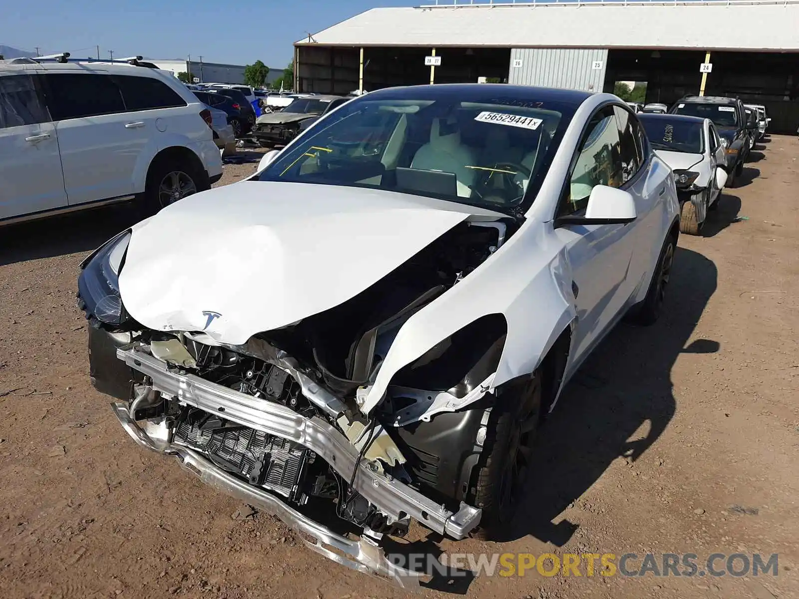 2 Photograph of a damaged car 5YJYGDEEXMF202832 TESLA MODEL Y 2021