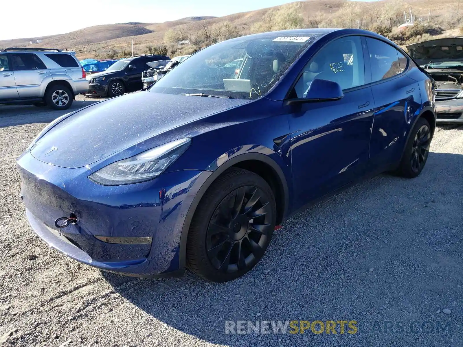 2 Photograph of a damaged car 5YJYGDEEXMF204709 TESLA MODEL Y 2021