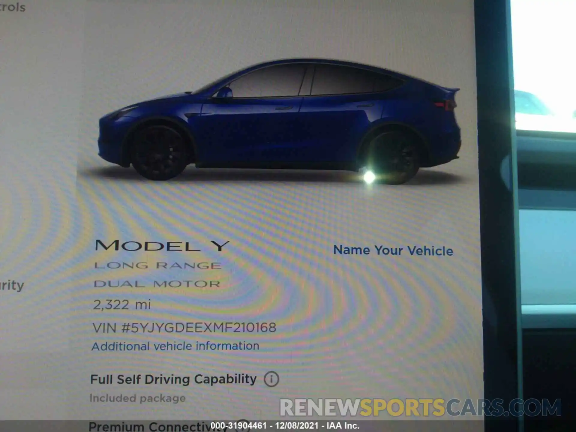 7 Photograph of a damaged car 5YJYGDEEXMF210168 TESLA MODEL Y 2021