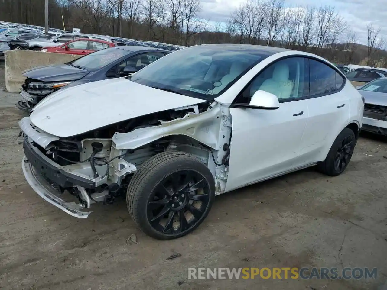 1 Photograph of a damaged car 5YJYGDEEXMF225107 TESLA MODEL Y 2021