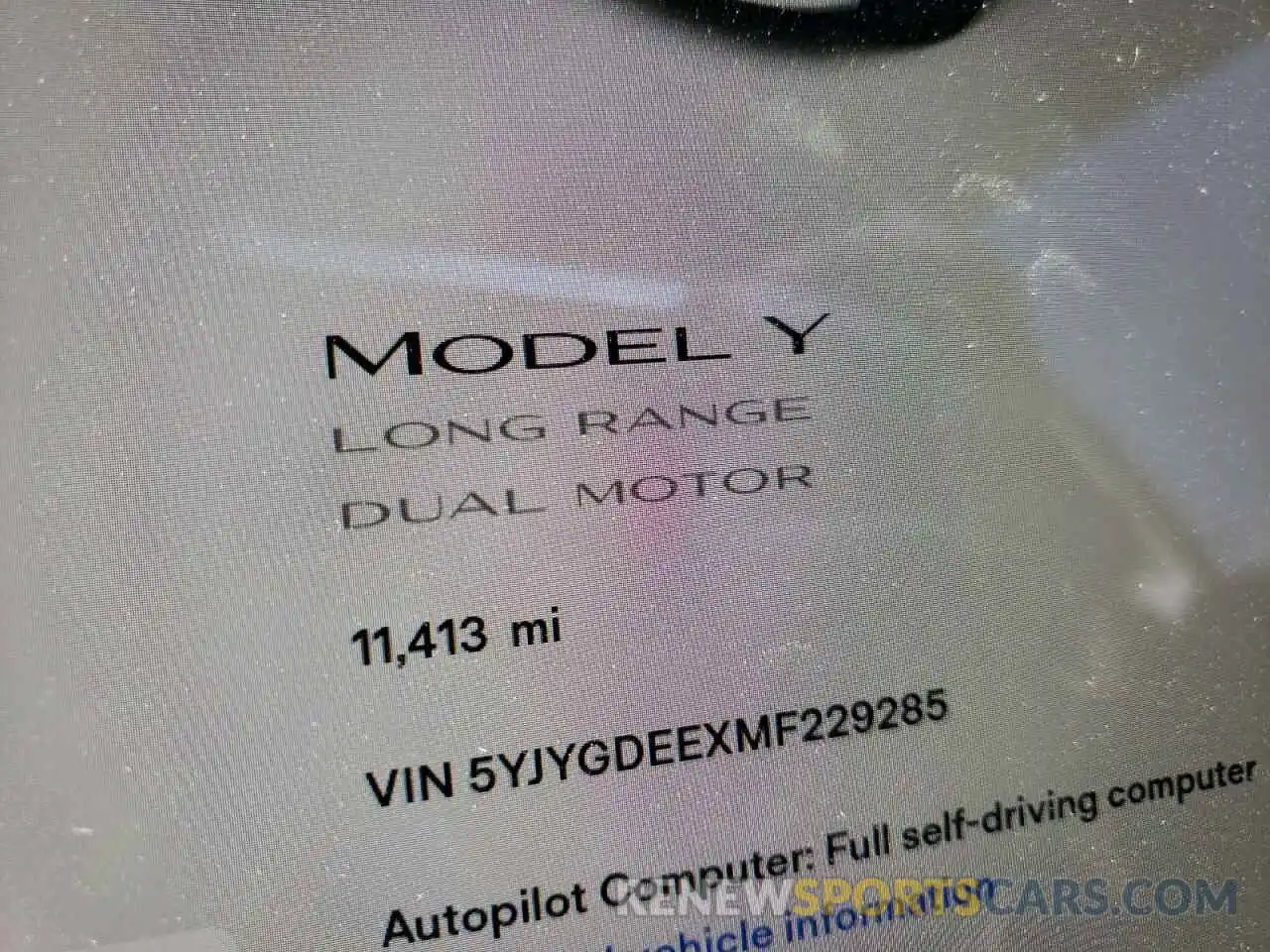 8 Фотография поврежденного автомобиля 5YJYGDEEXMF229285 TESLA MODEL Y 2021