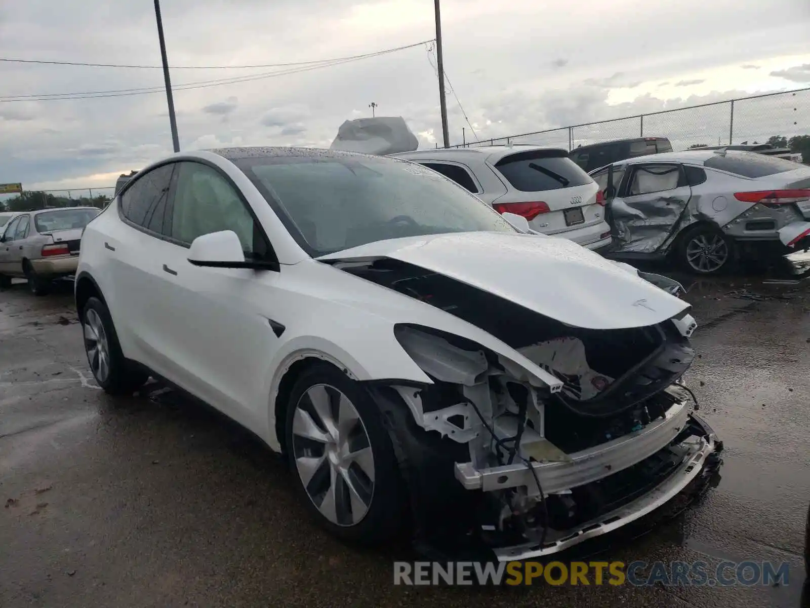 1 Photograph of a damaged car 5YJYGDEEXMF230937 TESLA MODEL Y 2021