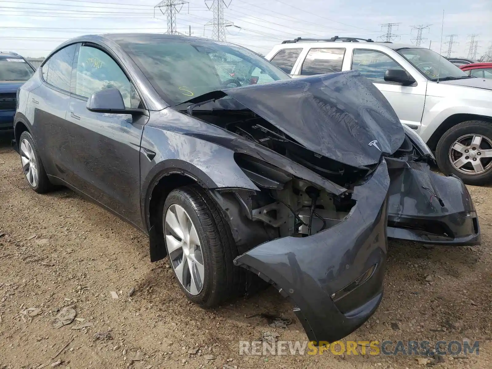 1 Photograph of a damaged car 5YJYGDEEXMF244496 TESLA MODEL Y 2021