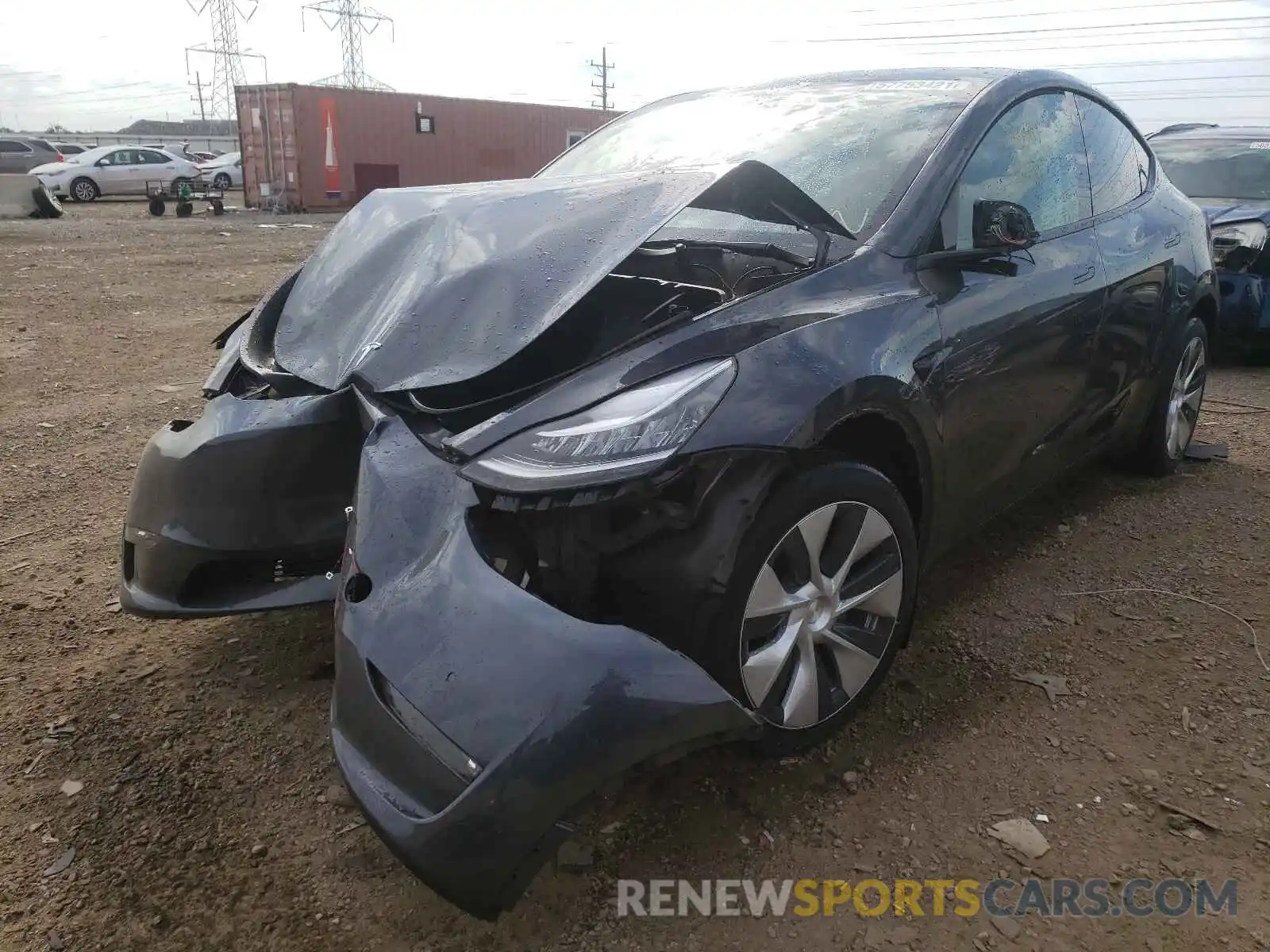 2 Photograph of a damaged car 5YJYGDEEXMF244496 TESLA MODEL Y 2021