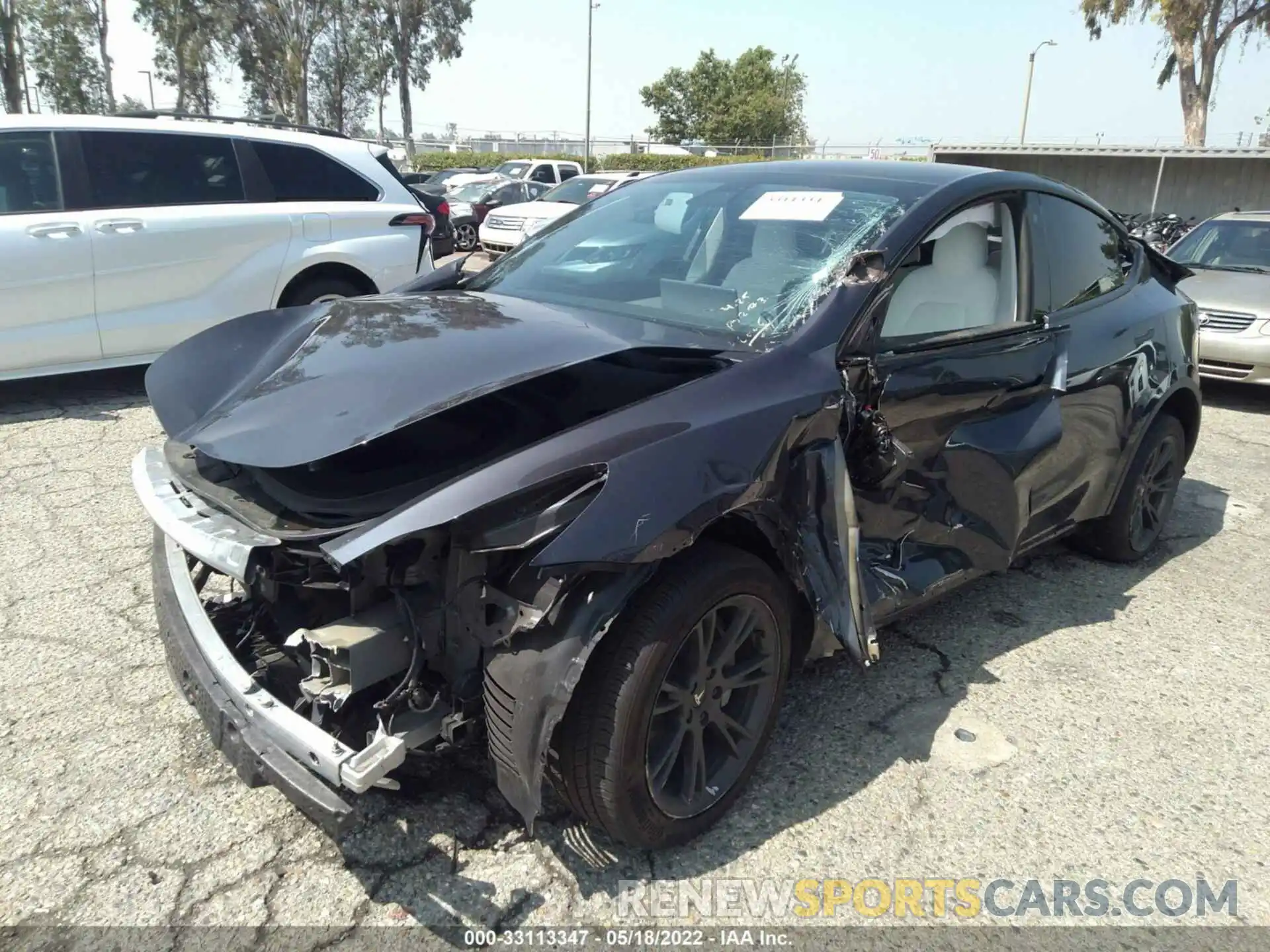 2 Photograph of a damaged car 5YJYGDEEXMF247947 TESLA MODEL Y 2021