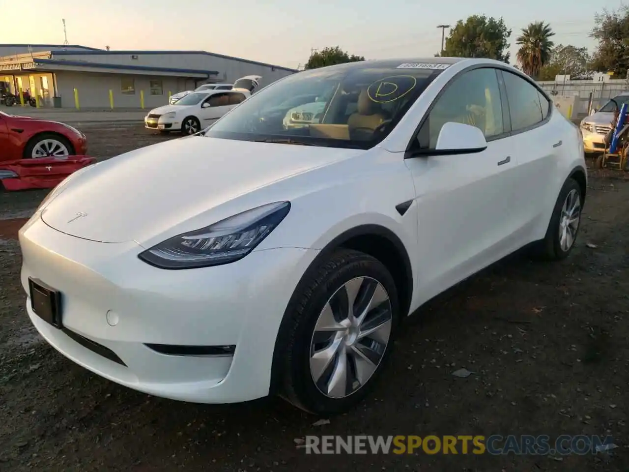 2 Фотография поврежденного автомобиля 5YJYGDEEXMF271522 TESLA MODEL Y 2021