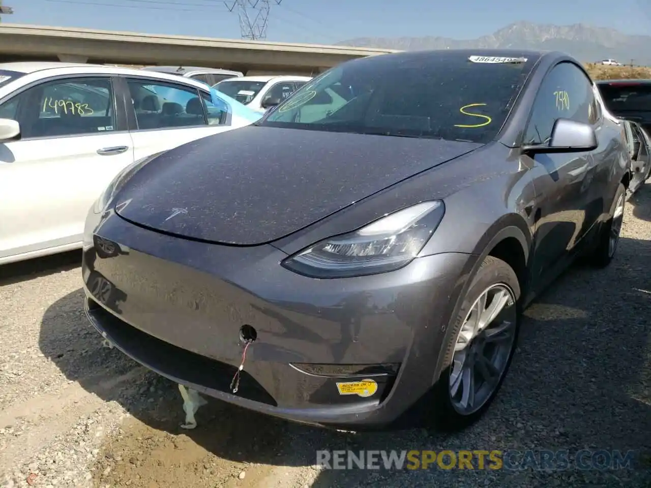 2 Фотография поврежденного автомобиля 5YJYGDEEXMF297151 TESLA MODEL Y 2021