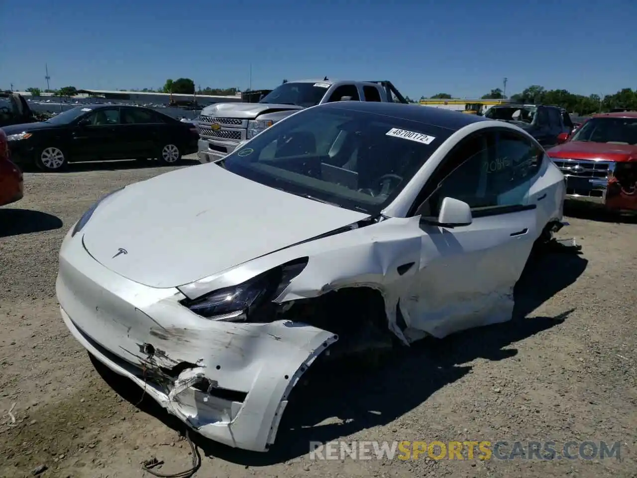 2 Photograph of a damaged car 5YJYGDEEXMF304969 TESLA MODEL Y 2021