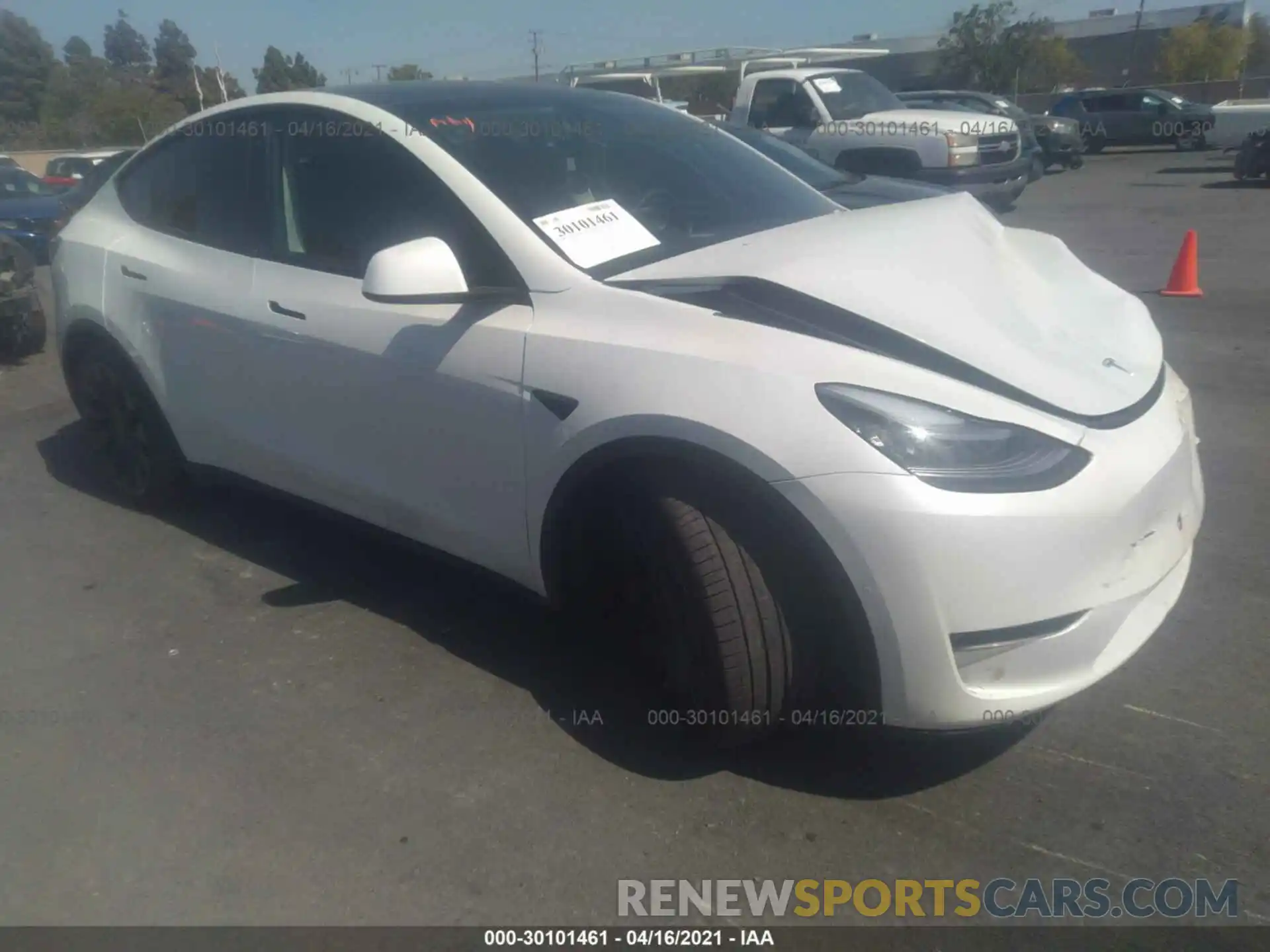 1 Photograph of a damaged car 5YJYGDEF0MF098554 TESLA MODEL Y 2021