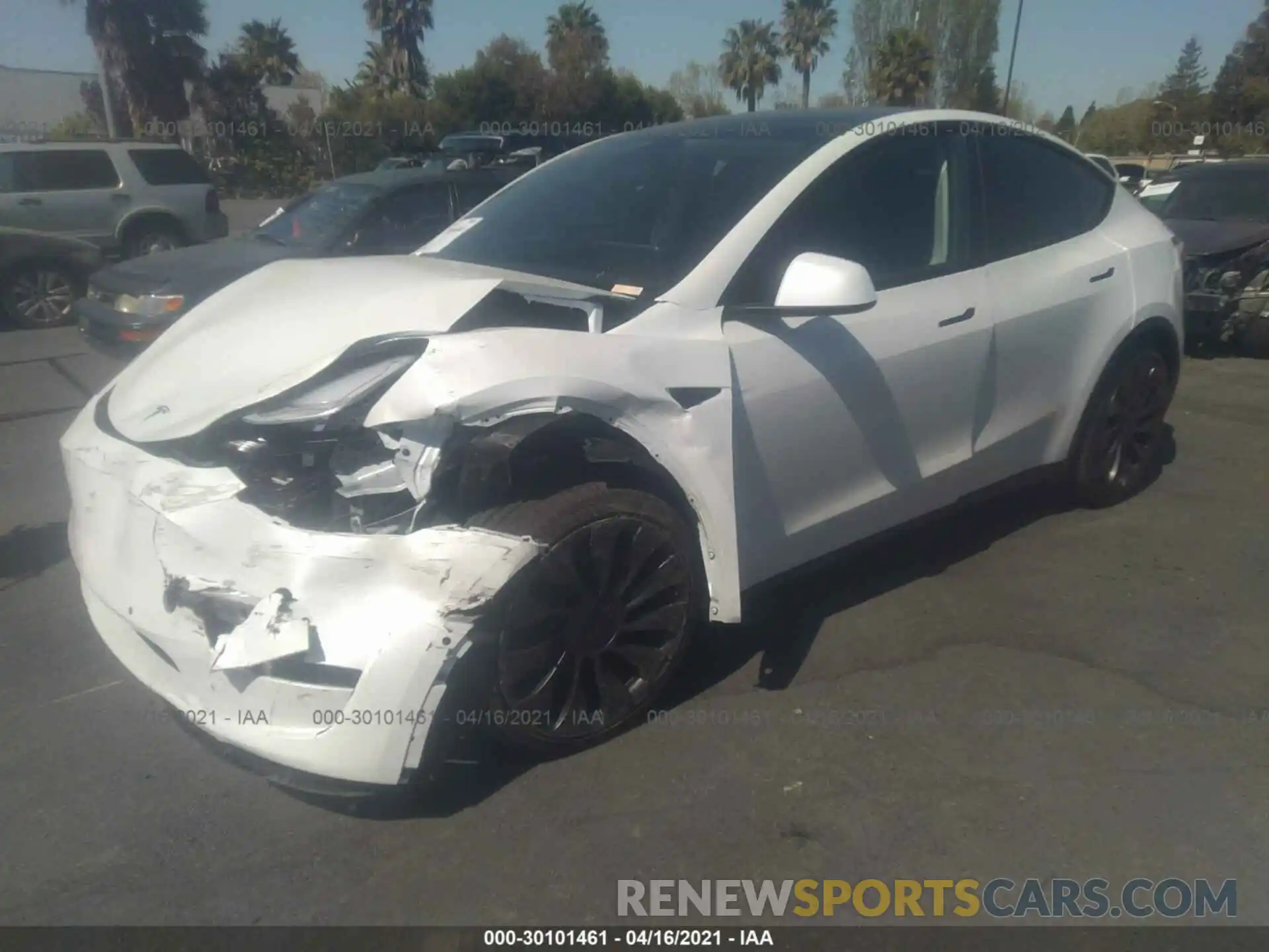 2 Photograph of a damaged car 5YJYGDEF0MF098554 TESLA MODEL Y 2021