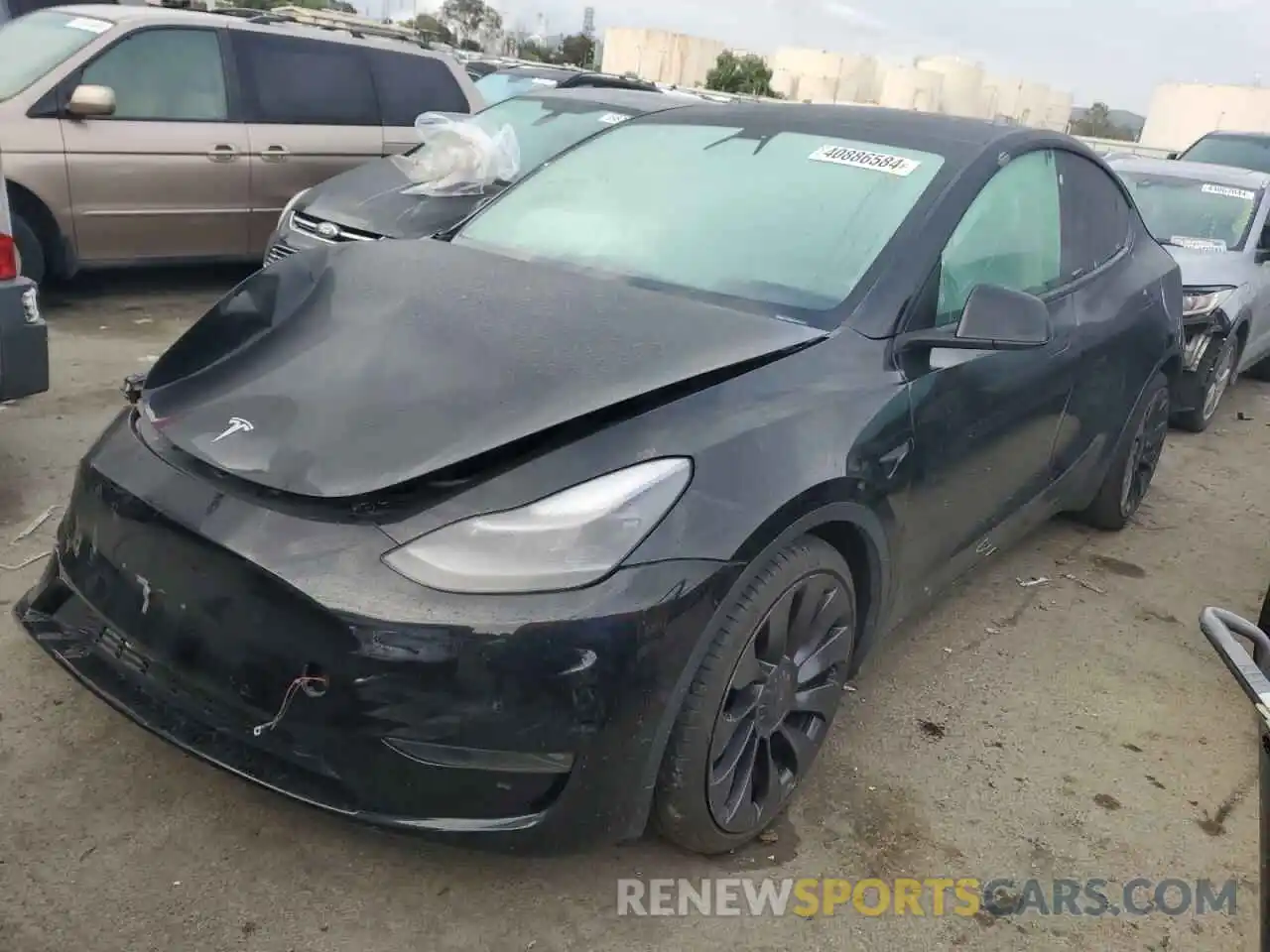 1 Photograph of a damaged car 5YJYGDEF0MF157618 TESLA MODEL Y 2021