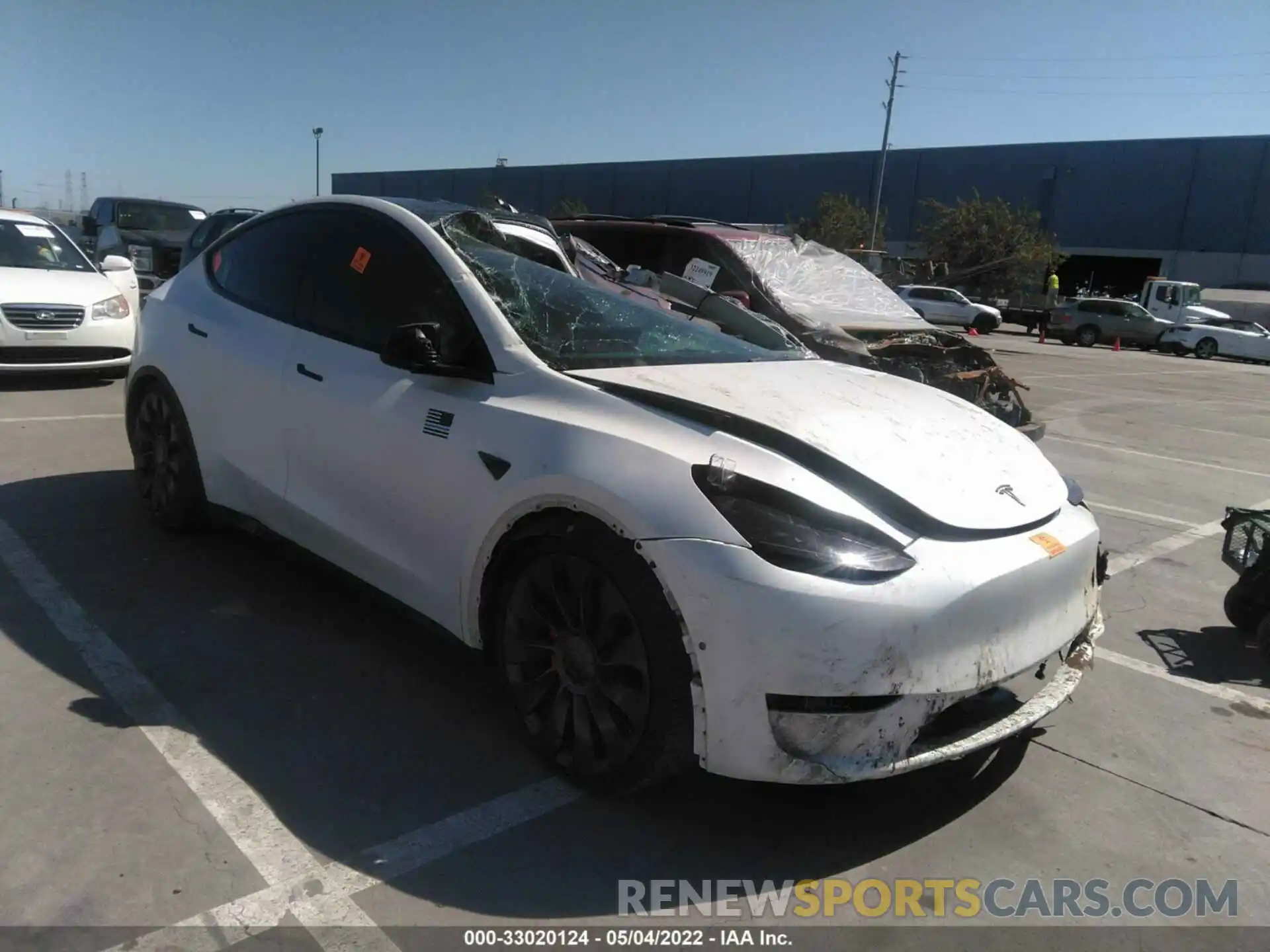 1 Photograph of a damaged car 5YJYGDEF0MF197116 TESLA MODEL Y 2021