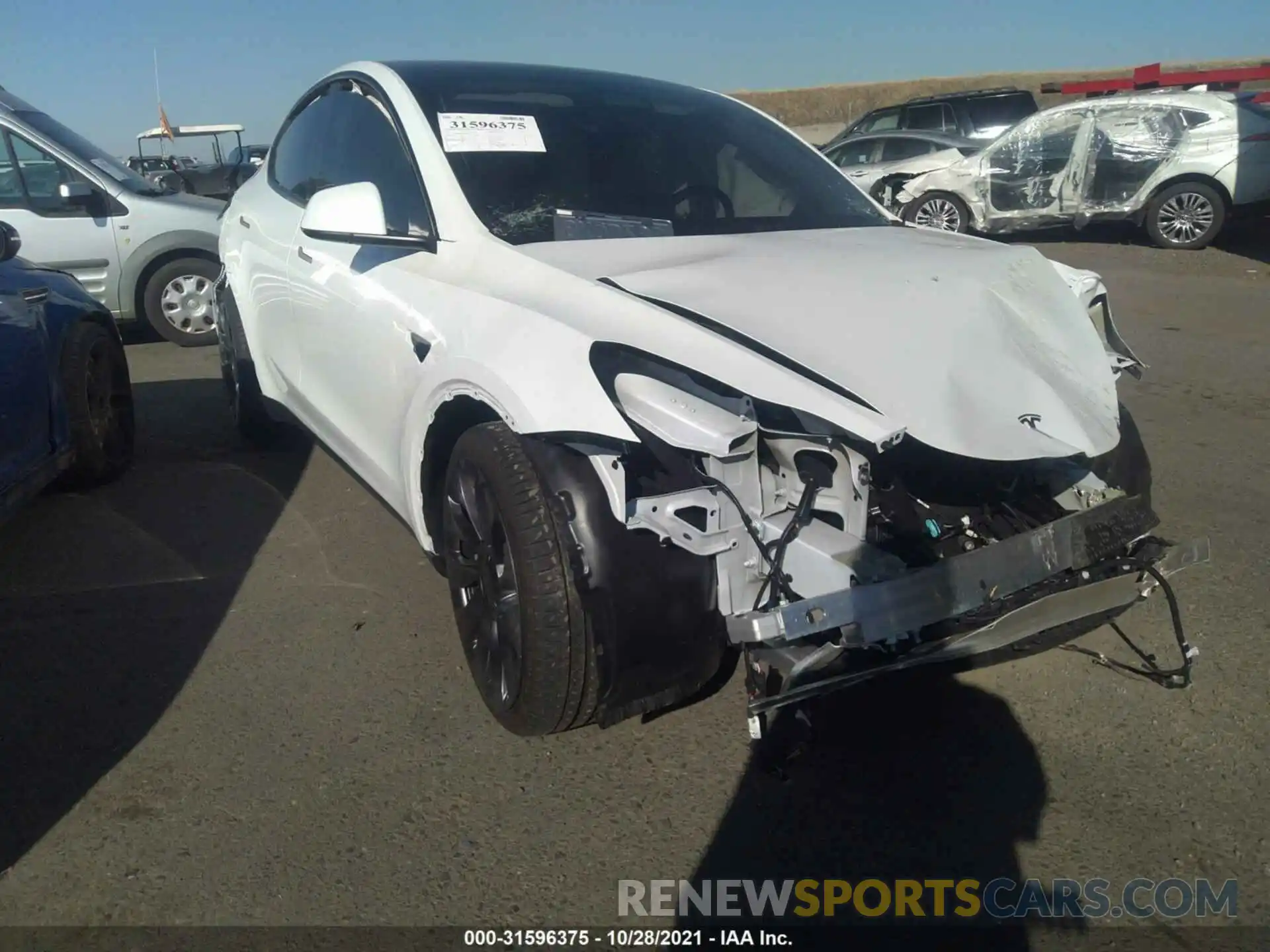 1 Photograph of a damaged car 5YJYGDEF0MF246170 TESLA MODEL Y 2021