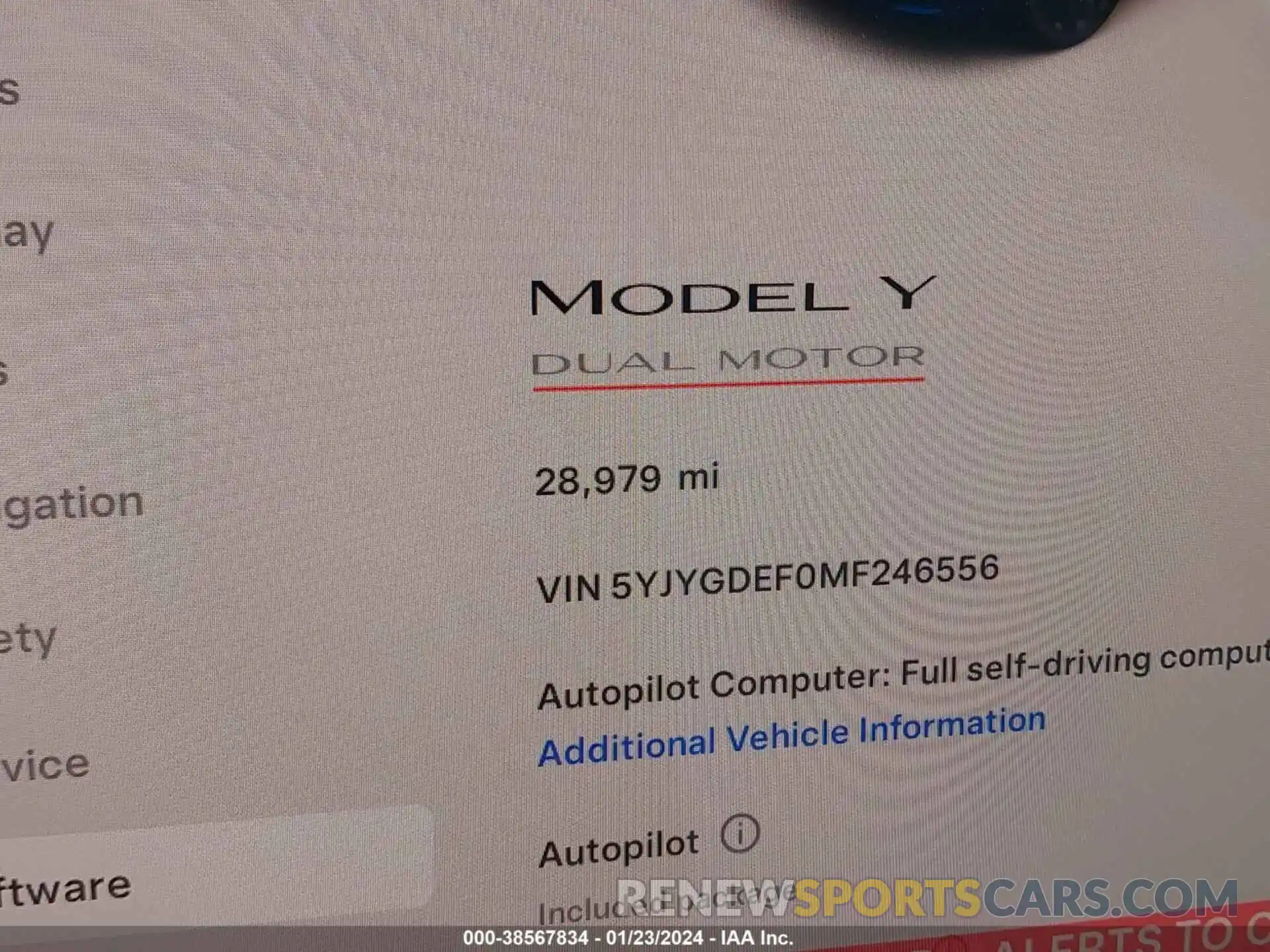 7 Фотография поврежденного автомобиля 5YJYGDEF0MF246556 TESLA MODEL Y 2021