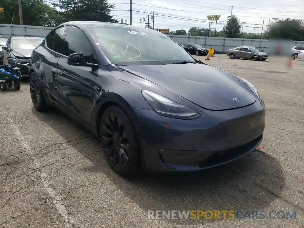 1 Photograph of a damaged car 5YJYGDEF0MF252583 TESLA MODEL Y 2021