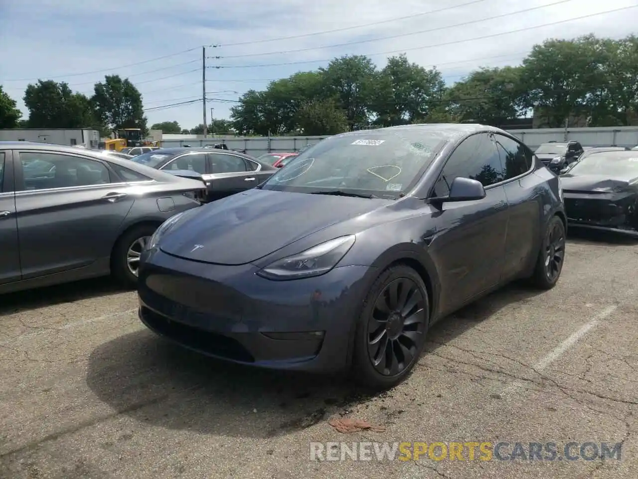 2 Photograph of a damaged car 5YJYGDEF0MF252583 TESLA MODEL Y 2021