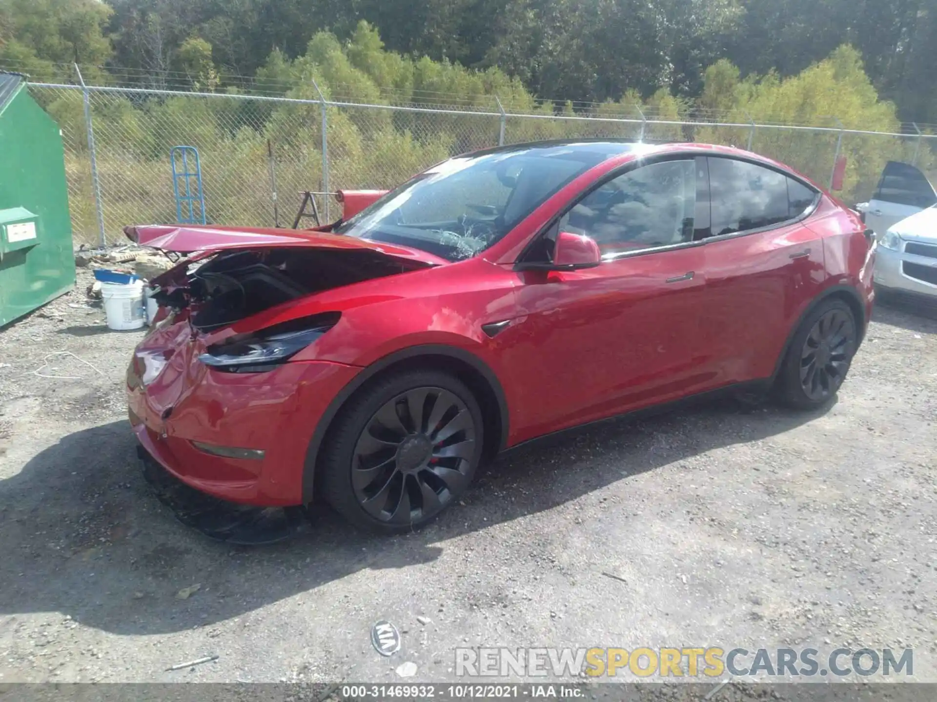 2 Фотография поврежденного автомобиля 5YJYGDEF0MF257251 TESLA MODEL Y 2021