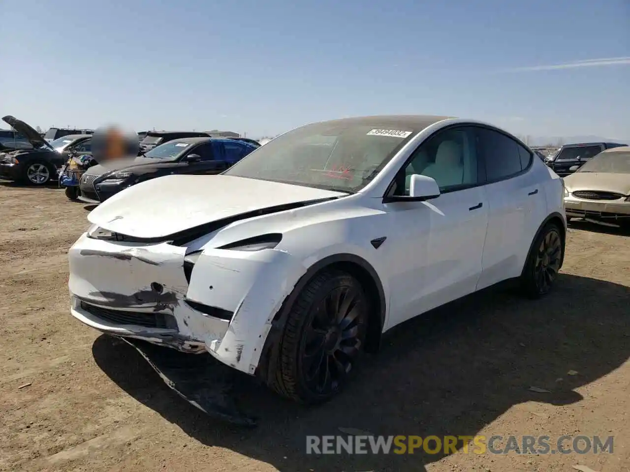 2 Photograph of a damaged car 5YJYGDEF0MF266872 TESLA MODEL Y 2021