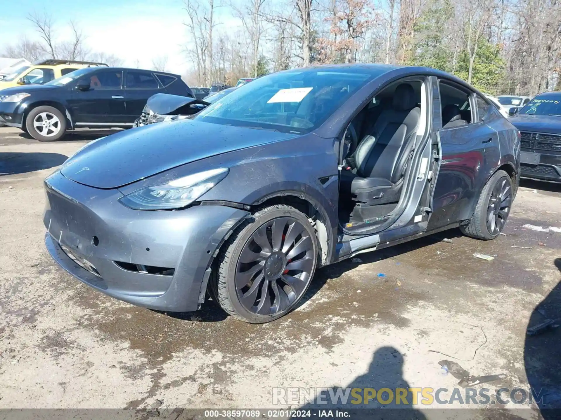 2 Photograph of a damaged car 5YJYGDEF1MF075588 TESLA MODEL Y 2021